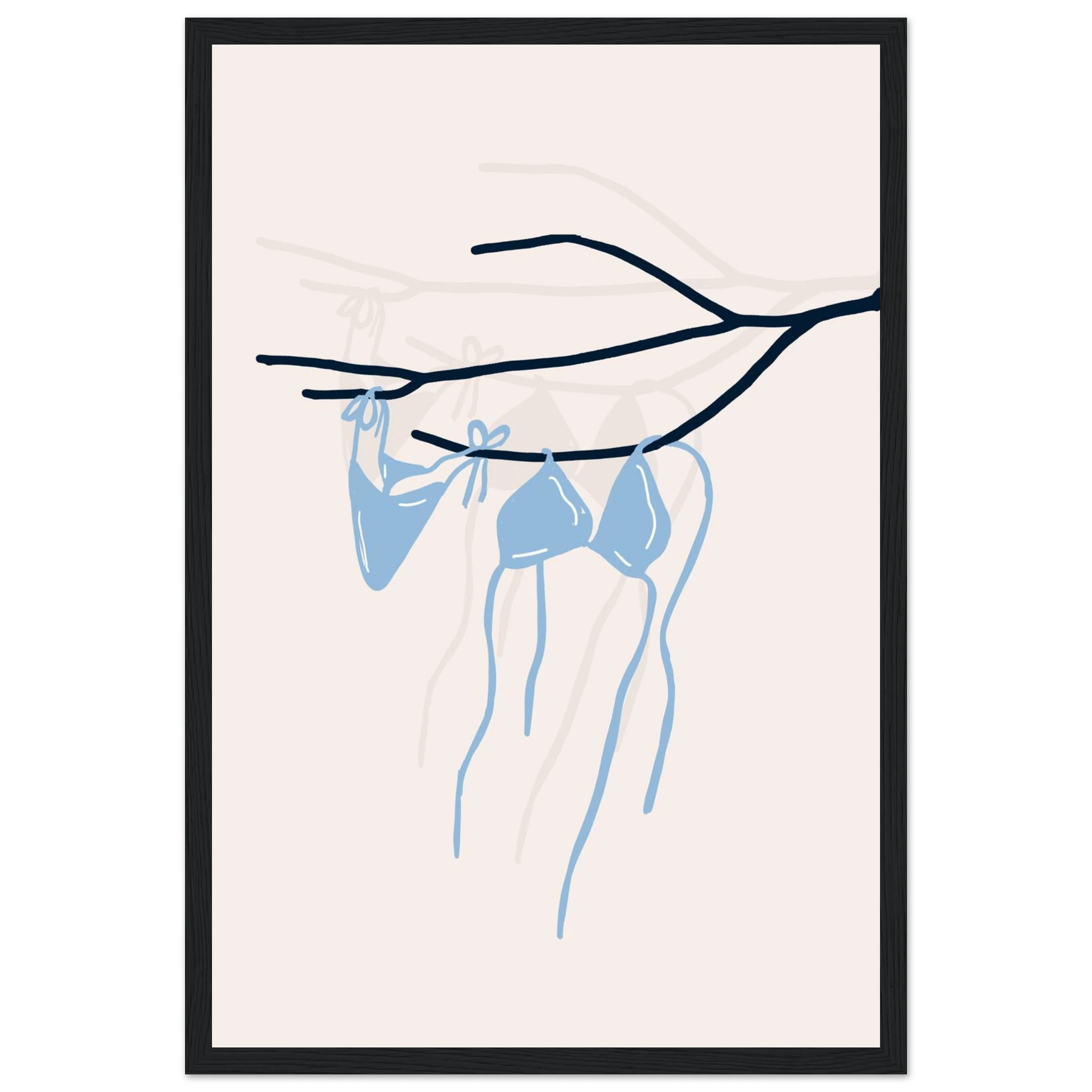Coastal Bikini Line Art Poster – Minimalist Beach Wall Art Print - Evergreen Posters