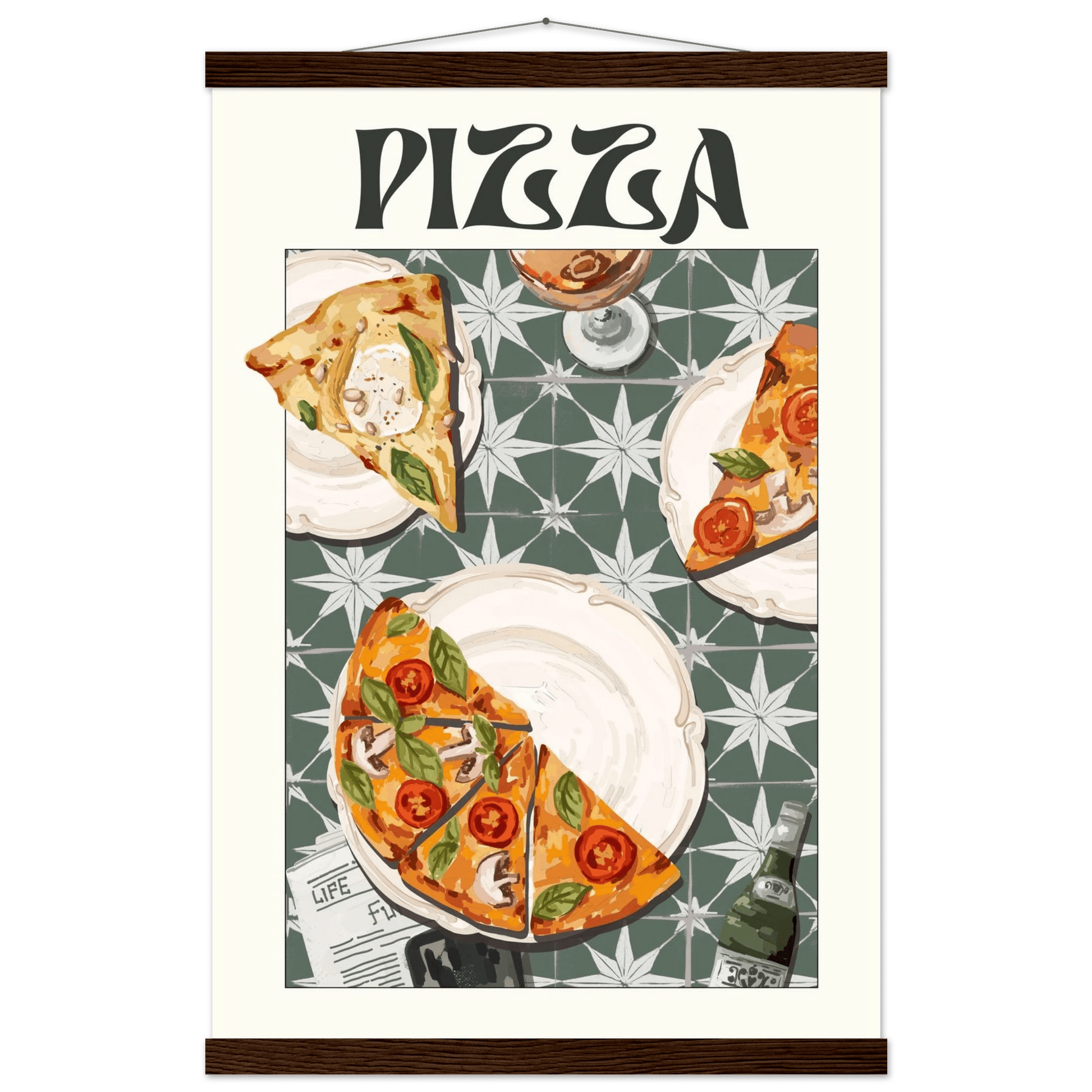 Pizza Poster – Playful Italian Kitchen Wall Art Print (Digital & Printed Options) - Evergreen Posters