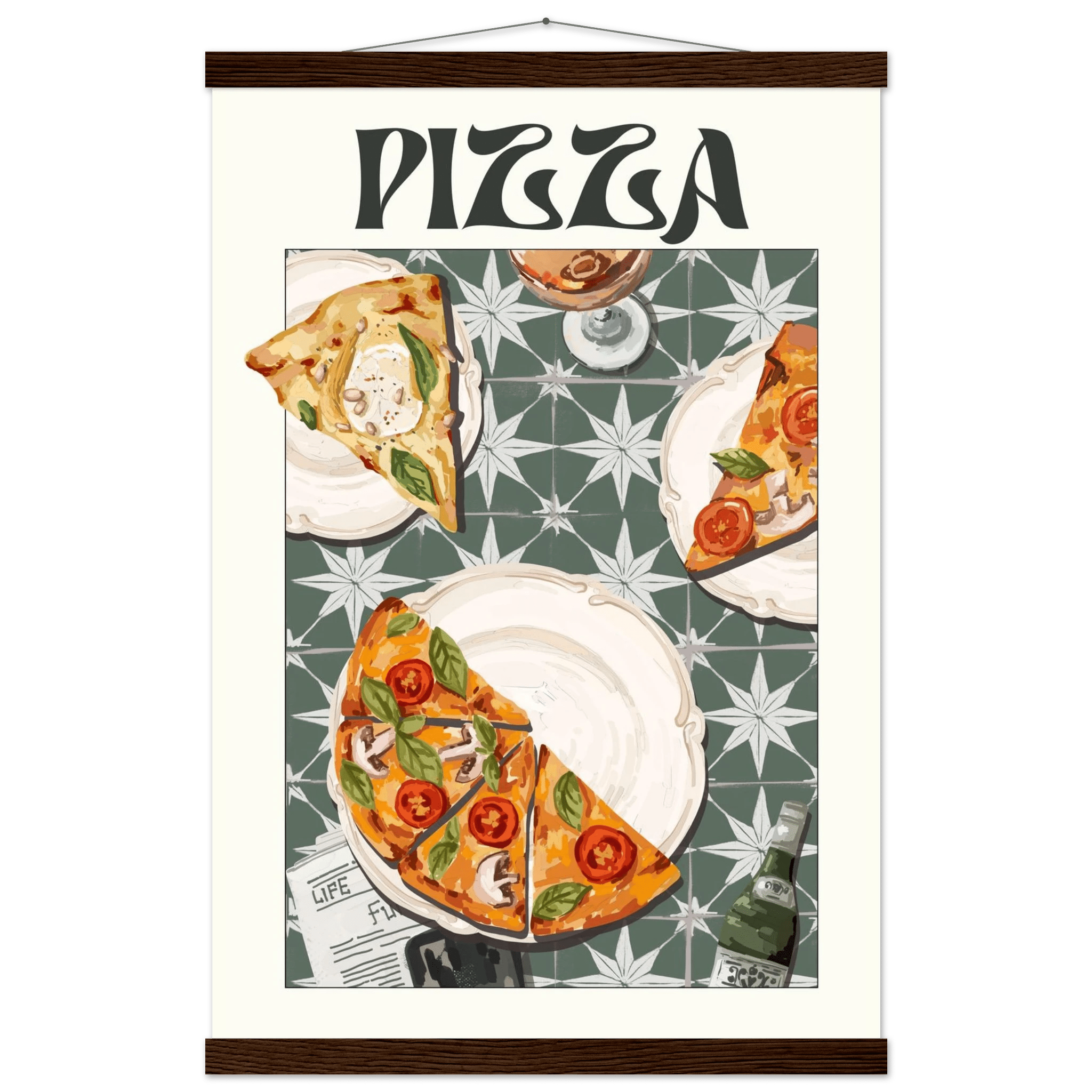 Pizza Poster – Playful Italian Kitchen Wall Art Print (Digital & Printed Options) - Evergreen Posters