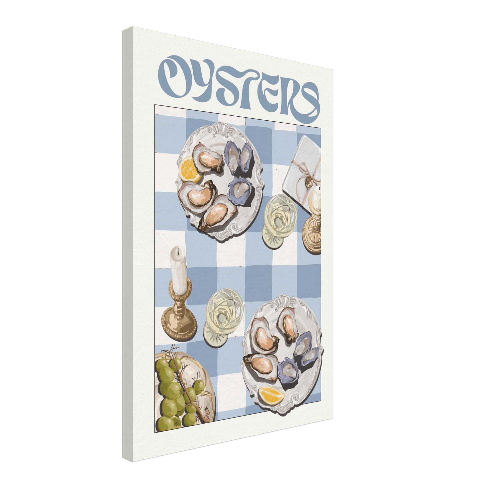 Oysters Poster – Playful Seafood Kitchen Wall Art Print (Digital & Printed Options) - Evergreen Posters