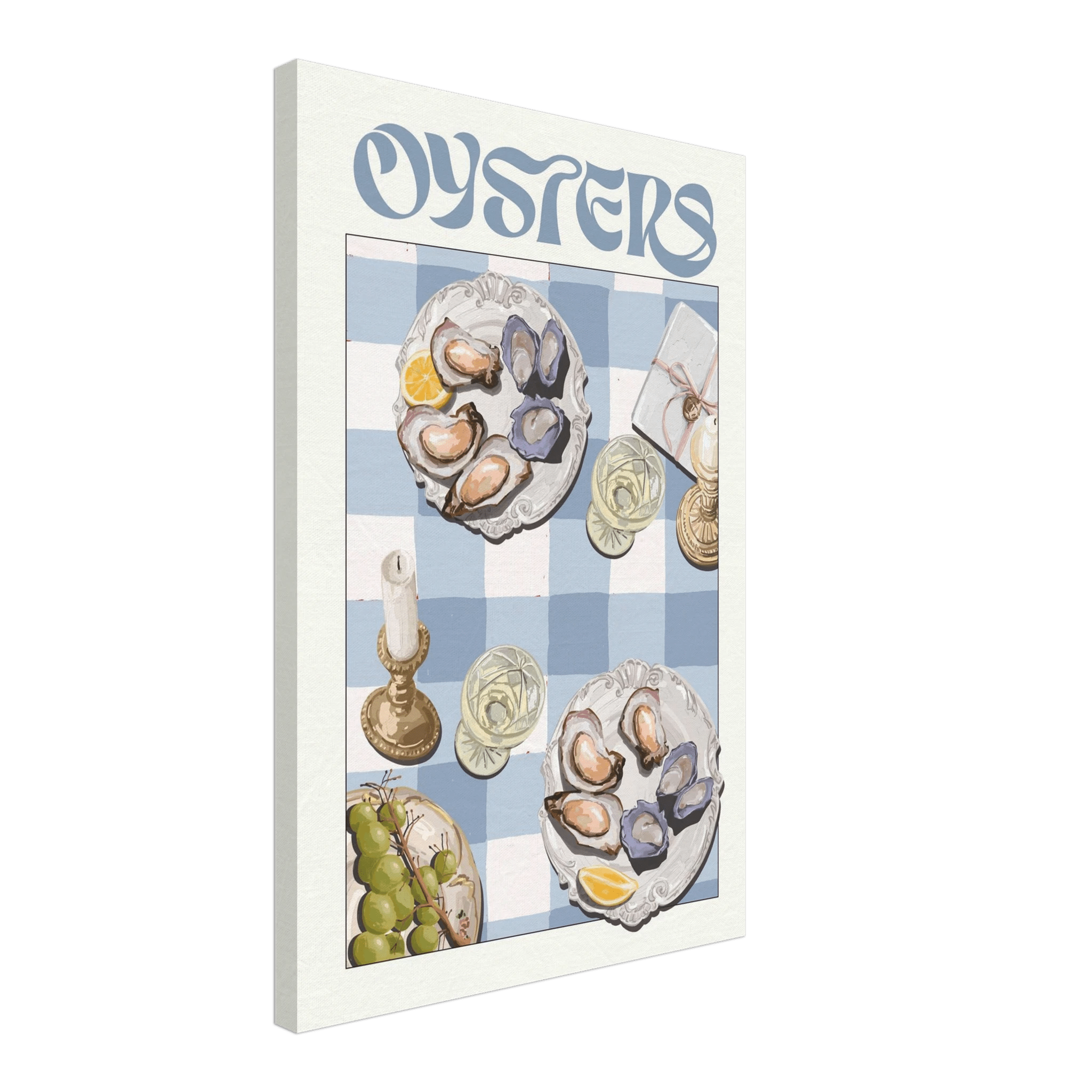 Oysters Poster – Playful Seafood Kitchen Wall Art Print (Digital & Printed Options) - Evergreen Posters