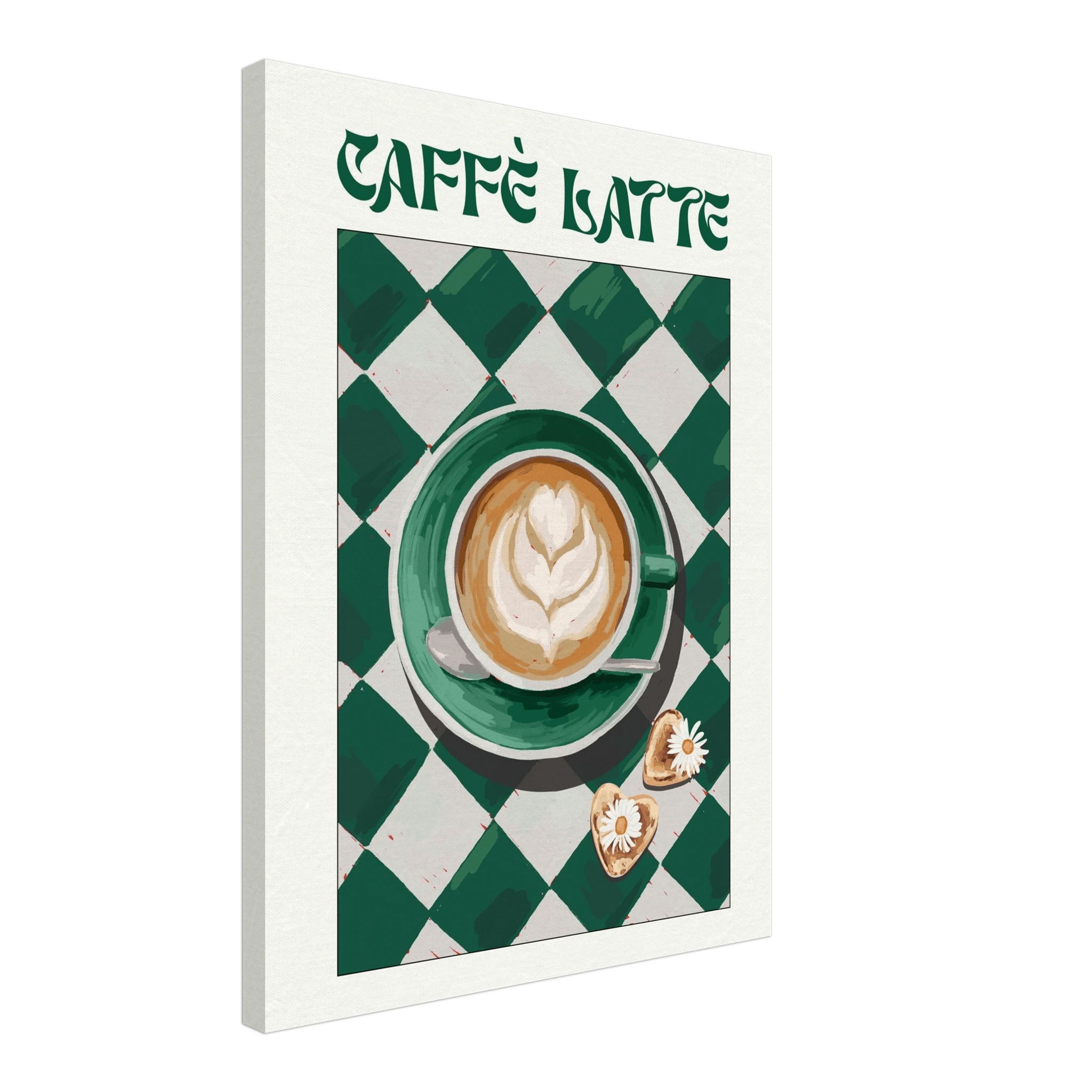 Caffè Latte Poster – Playful Coffee Kitchen Wall Art Print (Digital & Printed Options) - Evergreen Posters