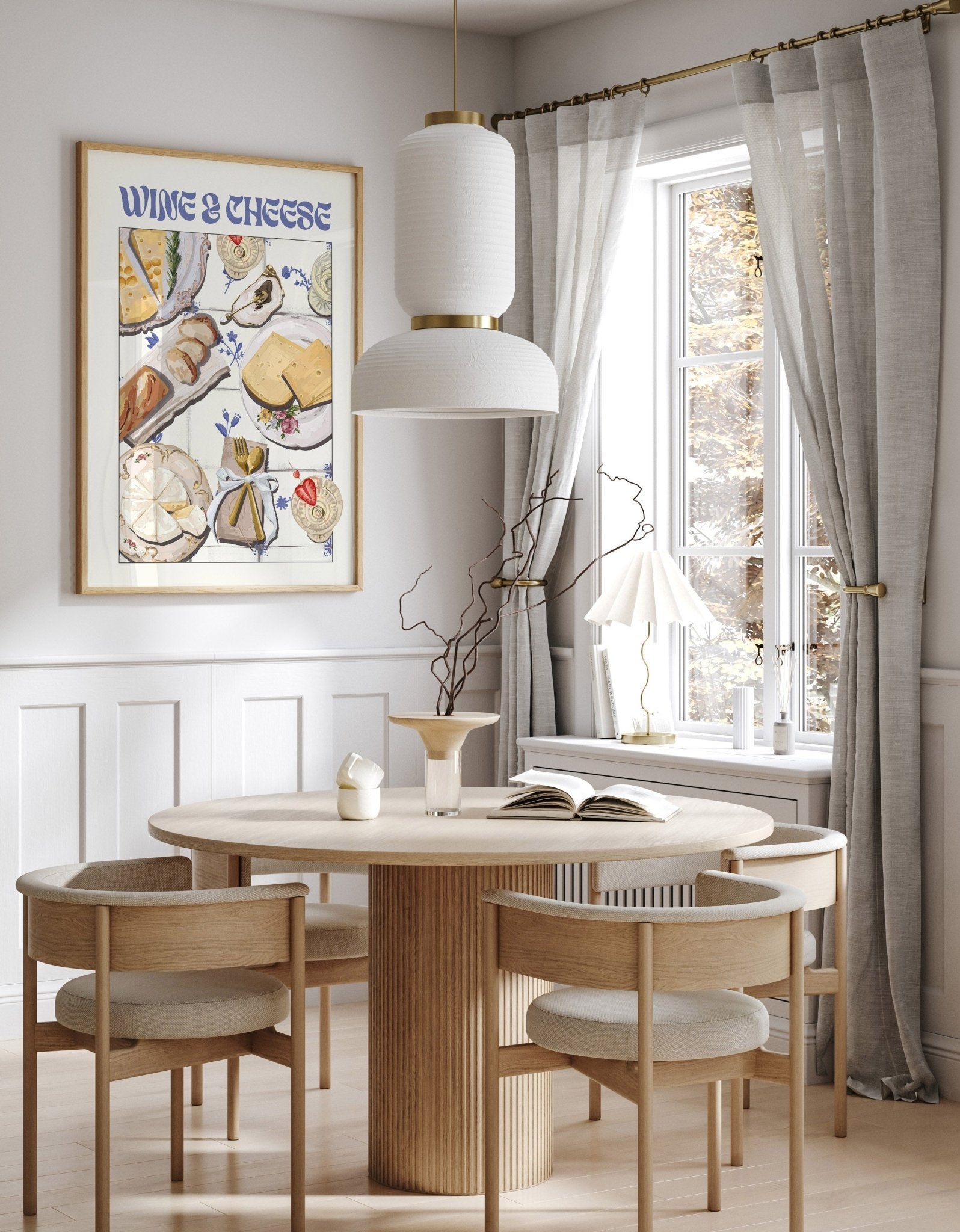 Wine & Cheese Poster – Elegant Kitchen & Dining Wall Art Print (Digital & Printed Options) - Evergreen Posters