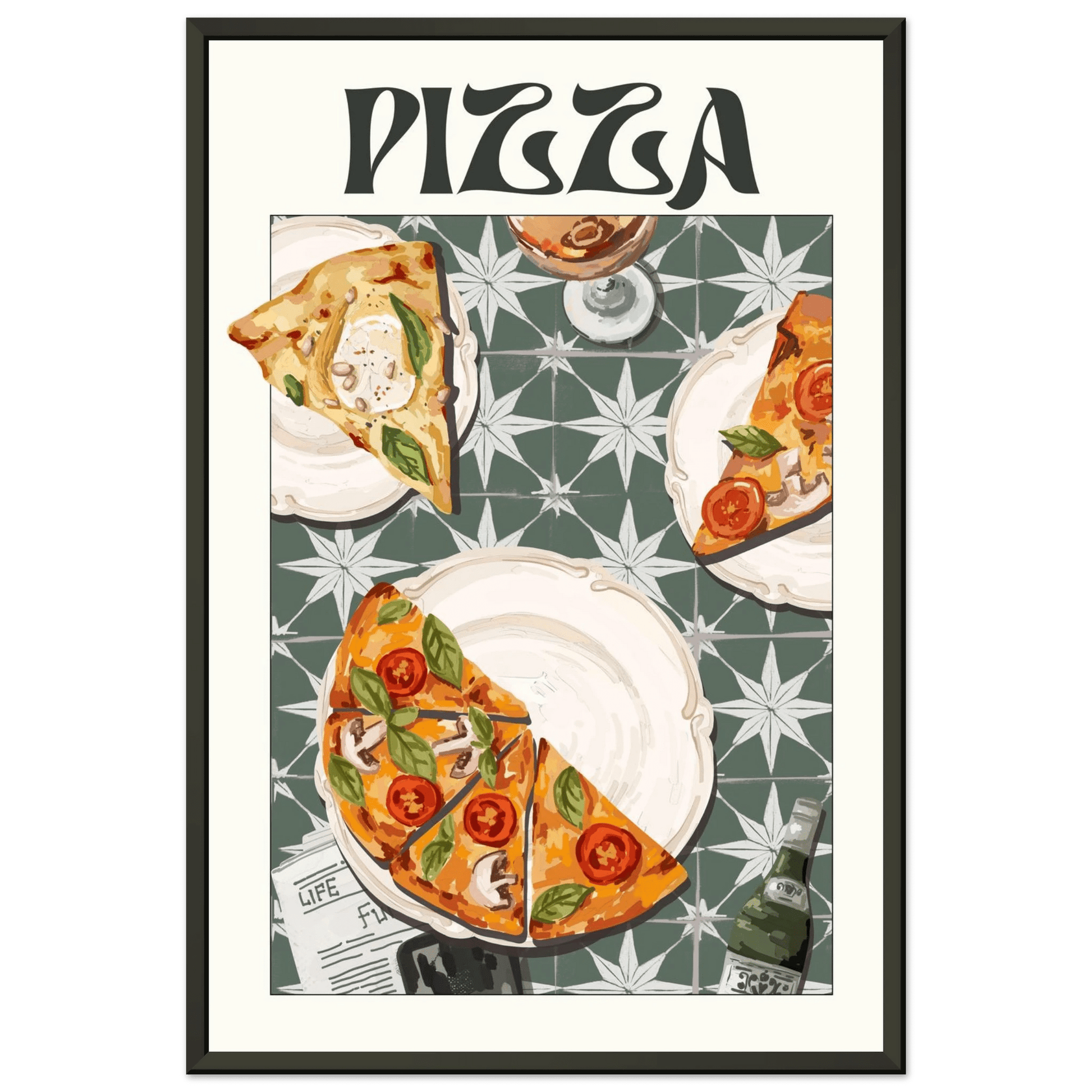 Pizza Poster – Playful Italian Kitchen Wall Art Print (Digital & Printed Options) - Evergreen Posters