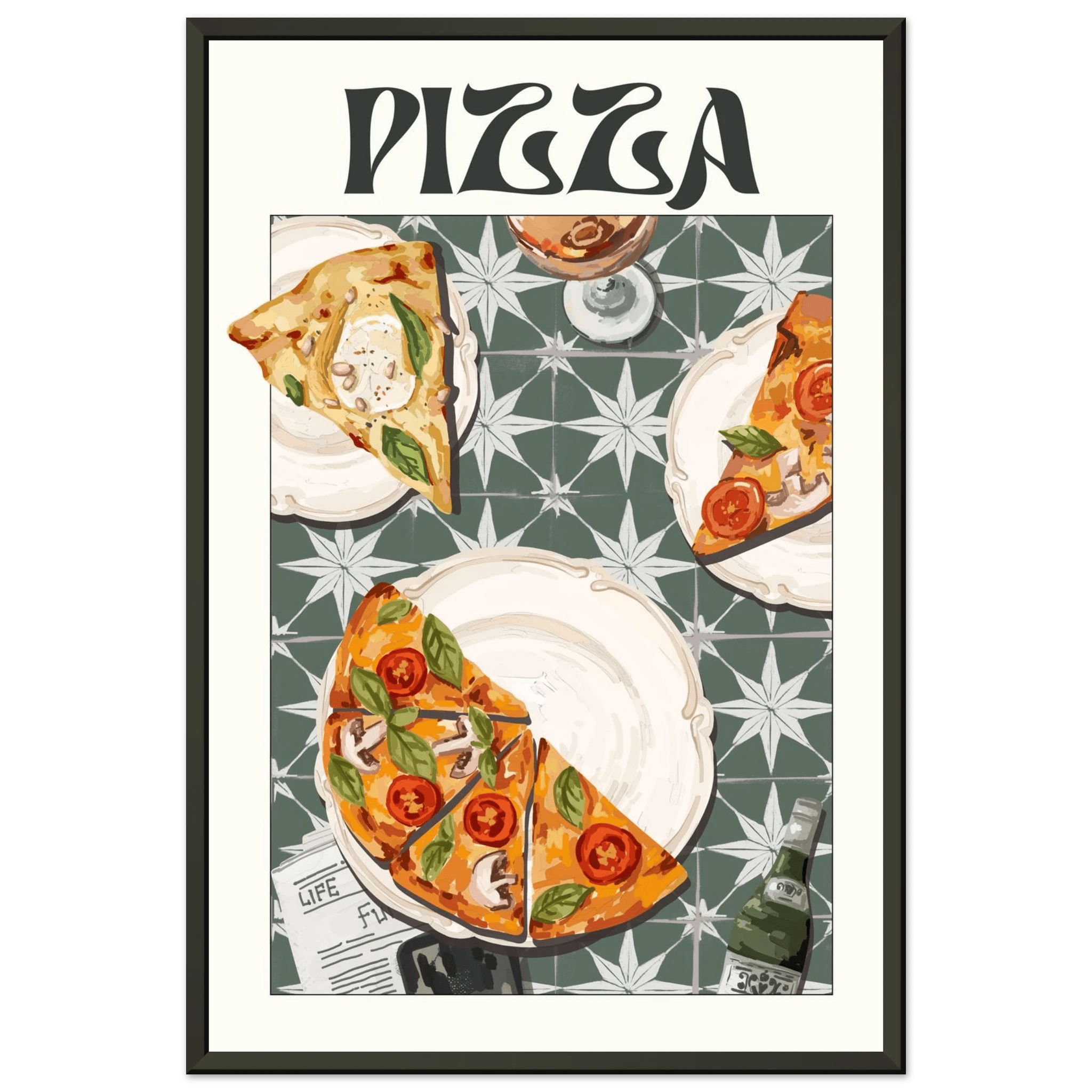 Pizza Poster – Playful Italian Kitchen Wall Art Print (Digital & Printed Options) - Evergreen Posters