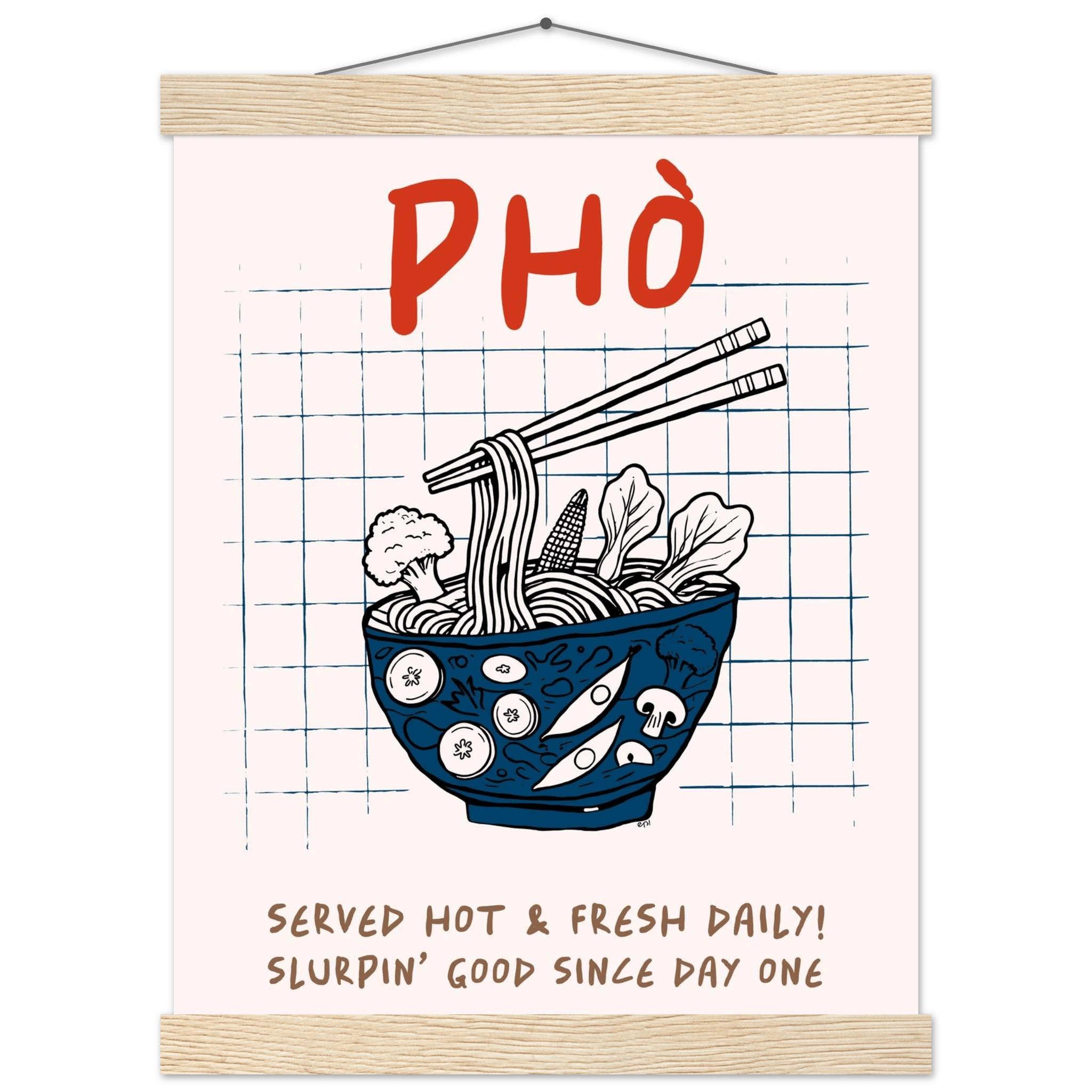 Pho Poster – Slurpin’ Good Vietnamese Kitchen Wall Art Print (Digital & Printed Options) - Evergreen Posters