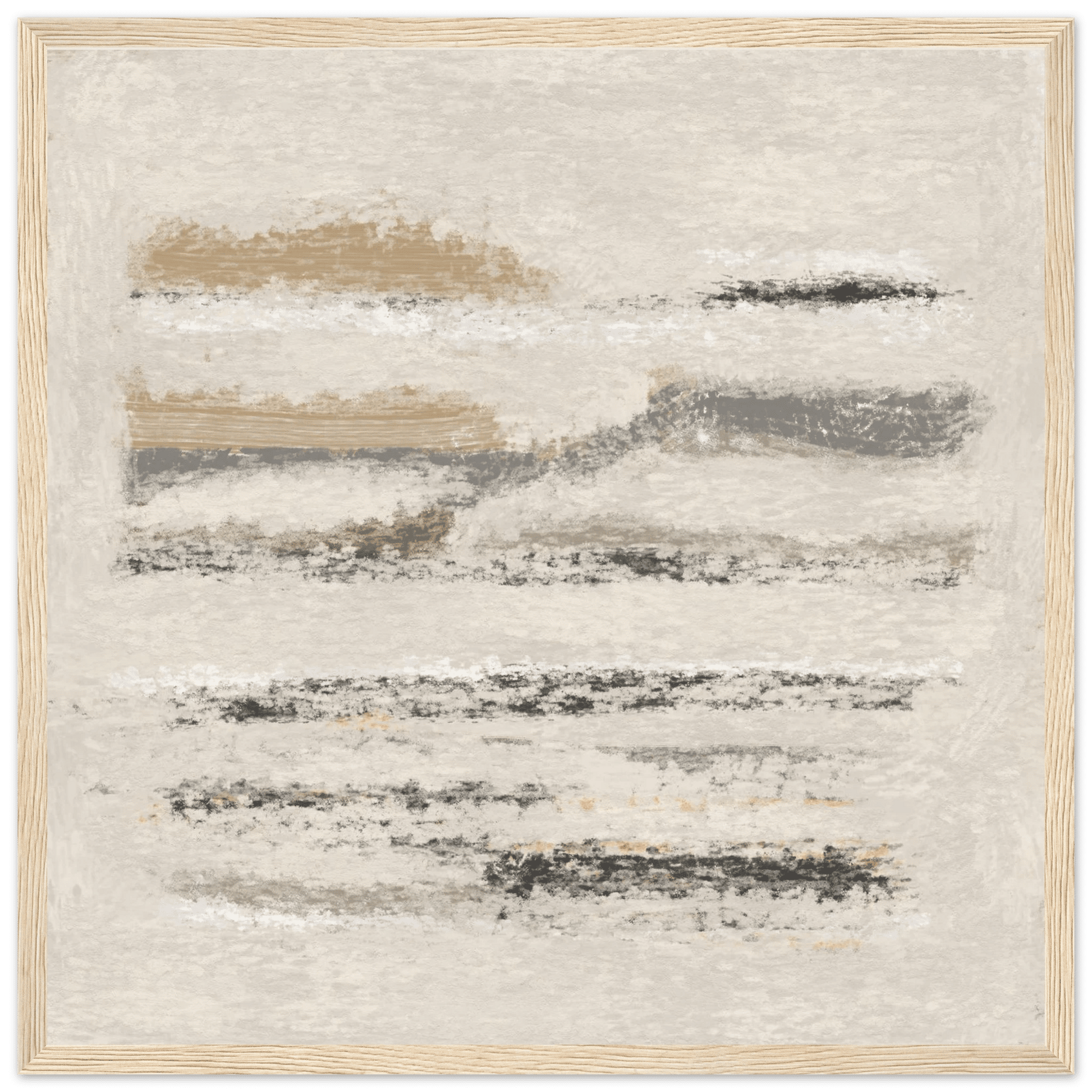 Neutral Abstract Poster | Beige Textured Brushstroke Wall Art | Minimalist Living Room Print - Evergreen Posters