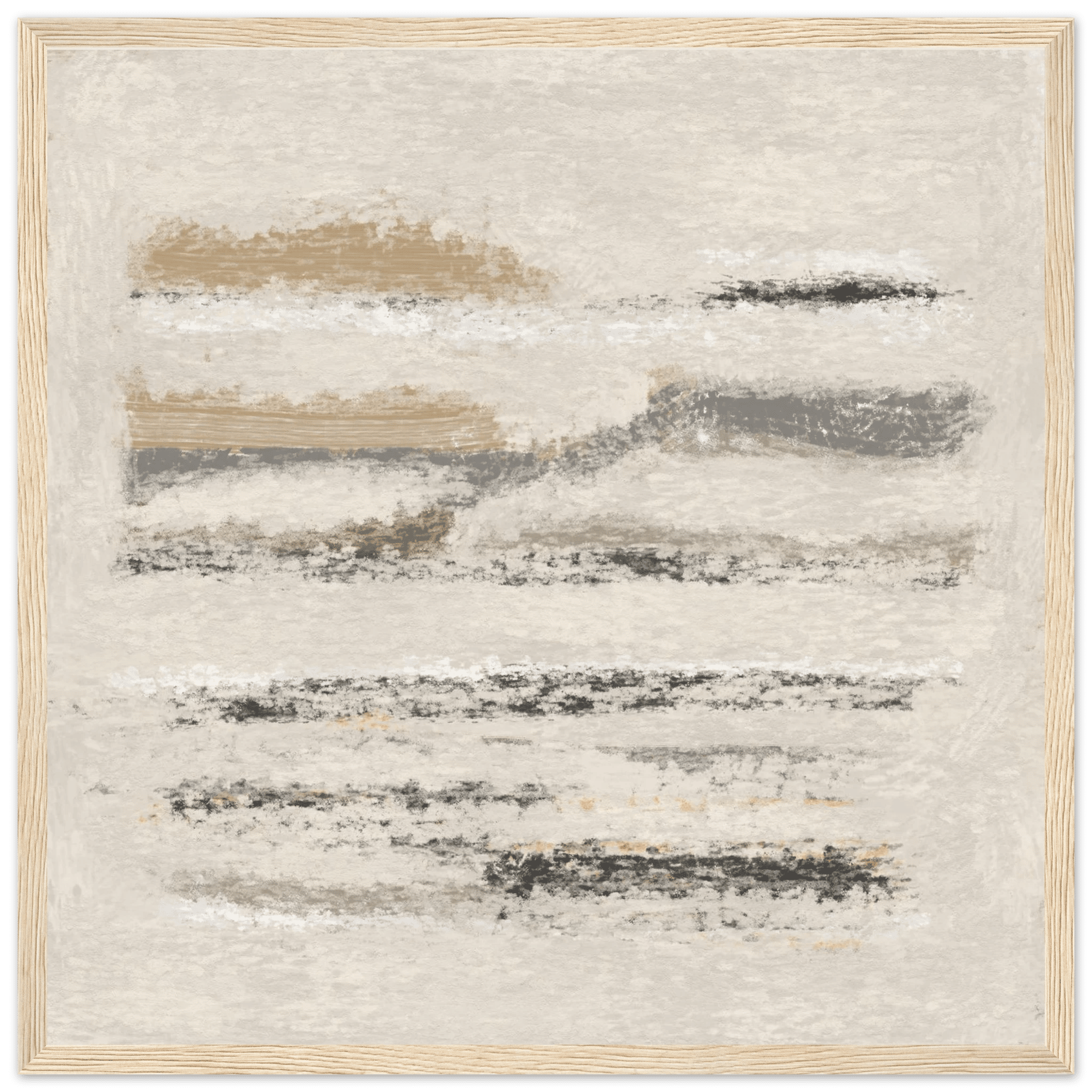 Neutral Abstract Poster | Beige Textured Brushstroke Wall Art | Minimalist Living Room Print - Evergreen Posters