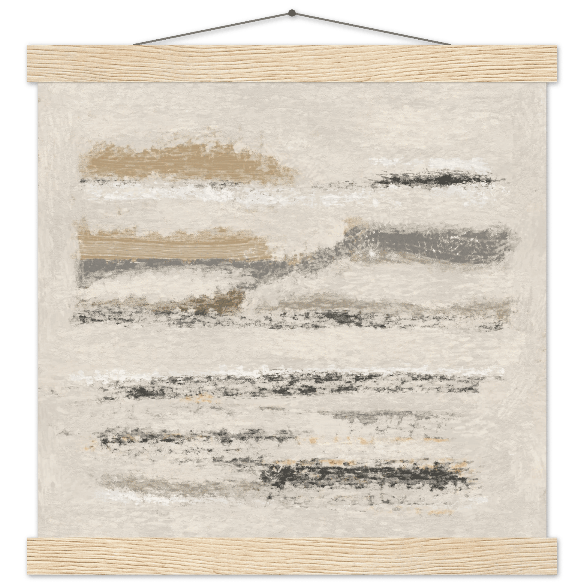 Neutral Abstract Poster | Beige Textured Brushstroke Wall Art | Minimalist Living Room Print - Evergreen Posters