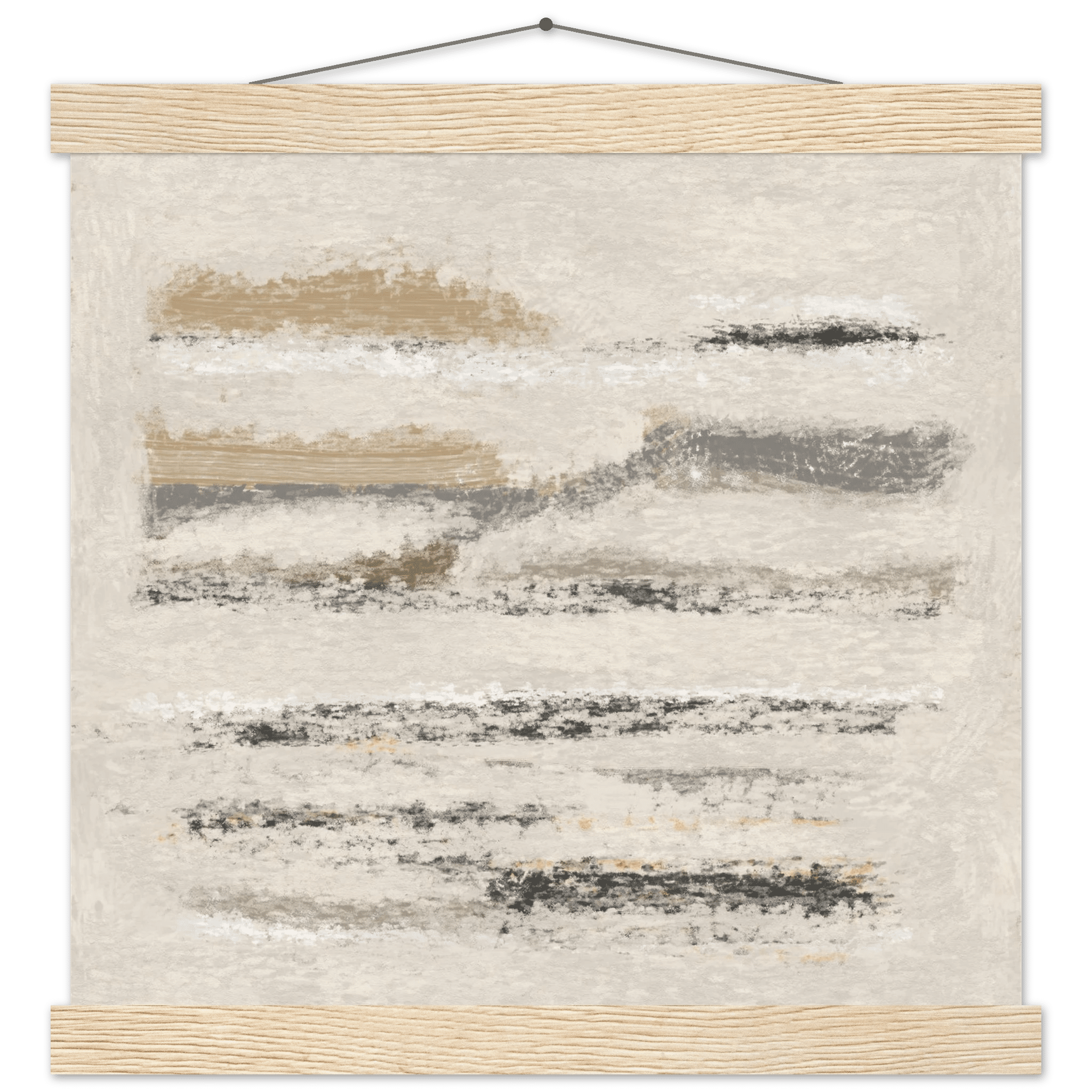 Neutral Abstract Poster | Beige Textured Brushstroke Wall Art | Minimalist Living Room Print - Evergreen Posters