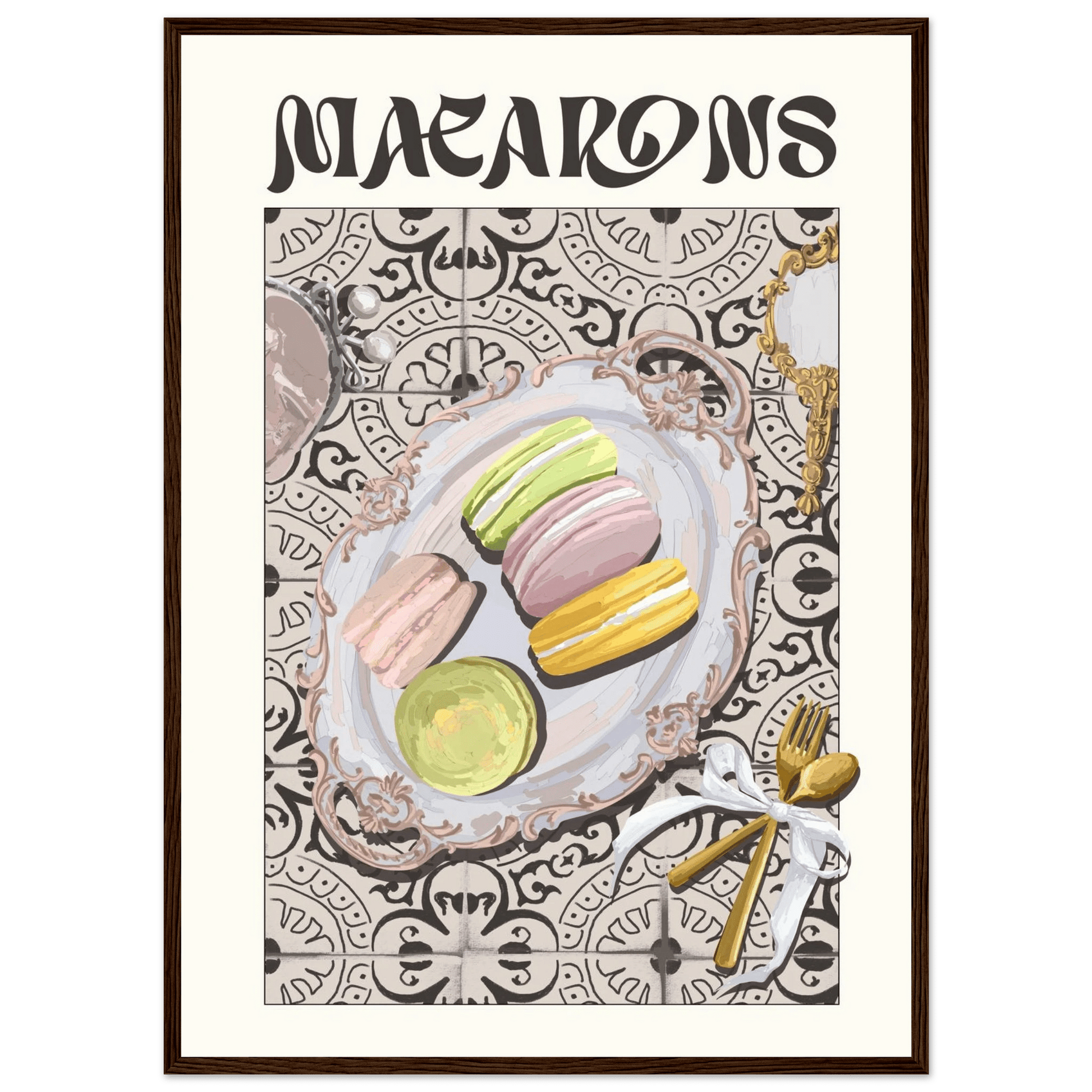 Macarons Poster – Playful French Patisserie Kitchen Wall Art Print (Digital & Printed Options) - Evergreen Posters