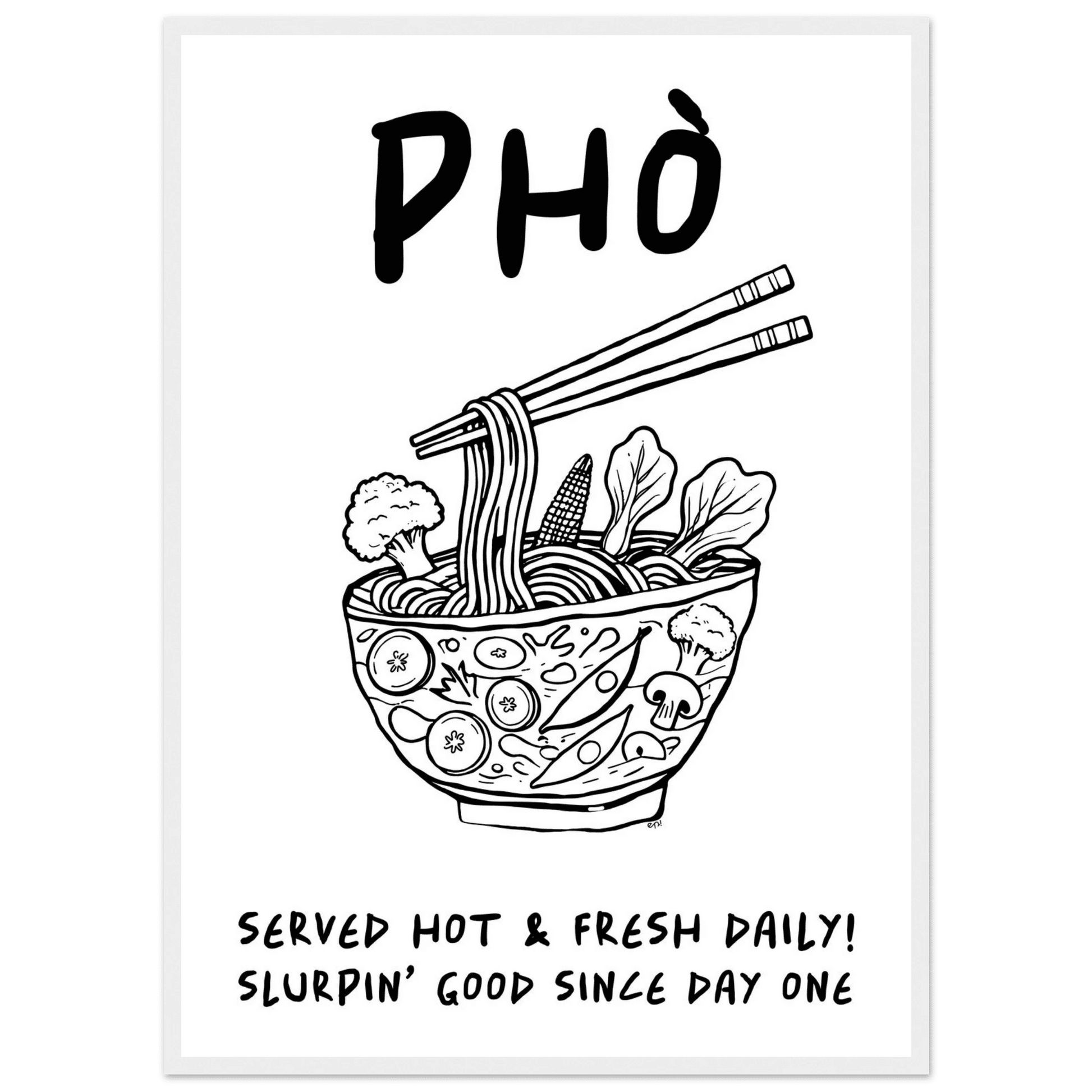 Pho Poster – Funny Vietnamese Kitchen Wall Art Print (Digital & Printed Options) - Evergreen Posters