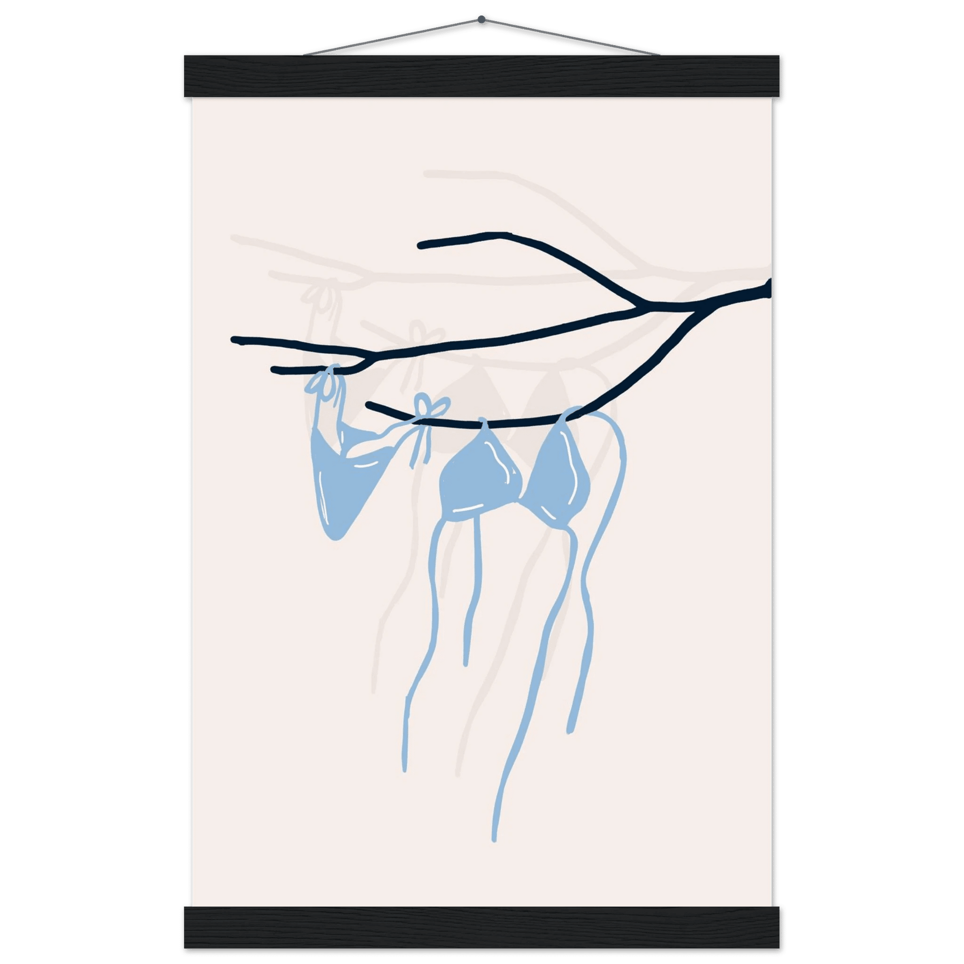 Coastal Bikini Line Art Poster – Minimalist Beach Wall Art Print - Evergreen Posters