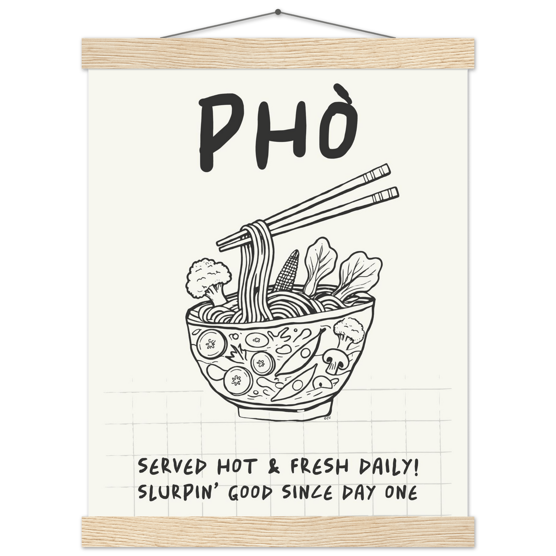 Pho Poster – Slurpin’ Good Vietnamese Kitchen Wall Art Print (Digital & Printed Options) - Evergreen Posters