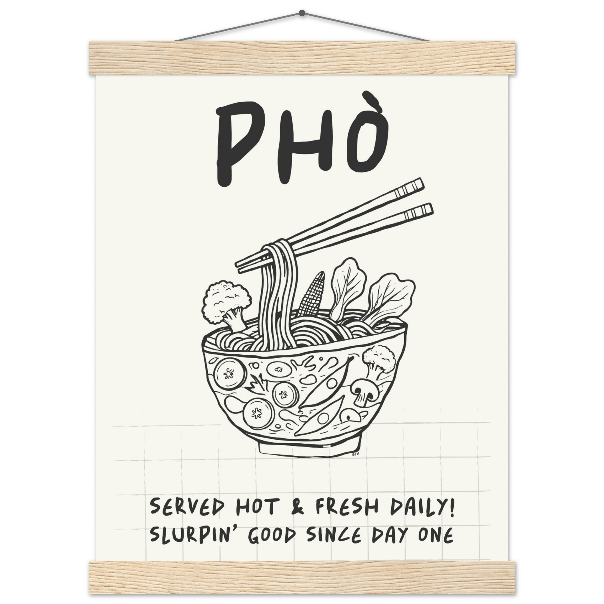 Pho Poster – Slurpin’ Good Vietnamese Kitchen Wall Art Print (Digital & Printed Options) - Evergreen Posters