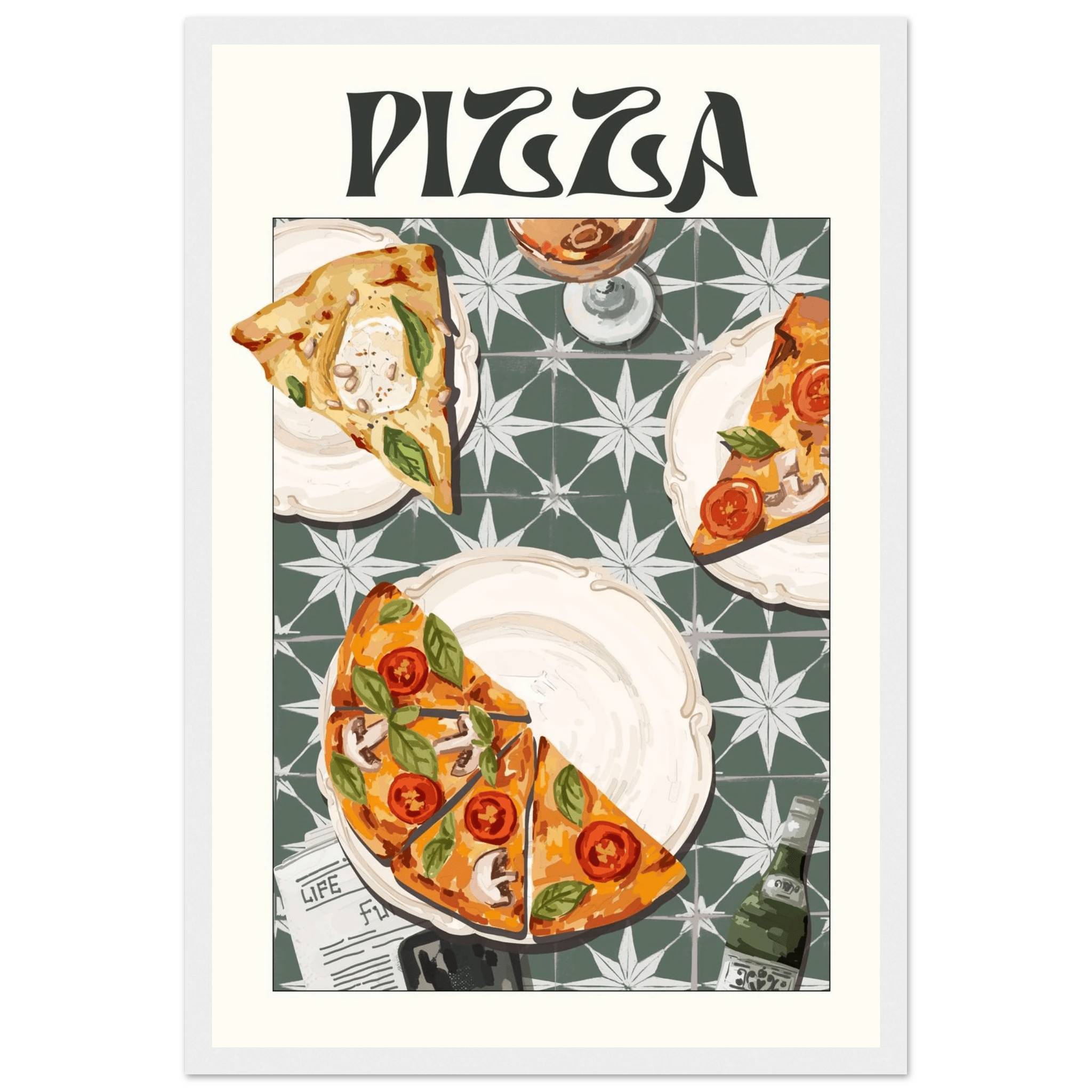 Pizza Poster – Playful Italian Kitchen Wall Art Print (Digital & Printed Options) - Evergreen Posters
