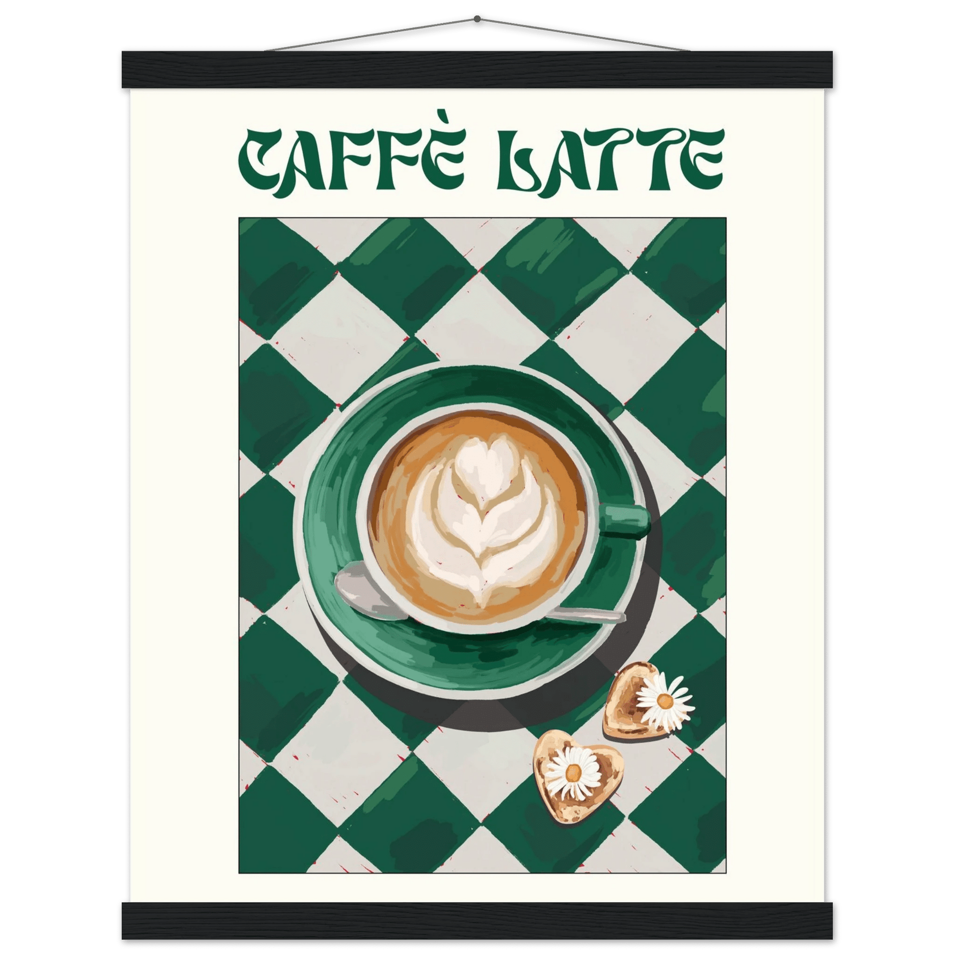 Caffè Latte Poster – Playful Coffee Kitchen Wall Art Print (Digital & Printed Options) - Evergreen Posters