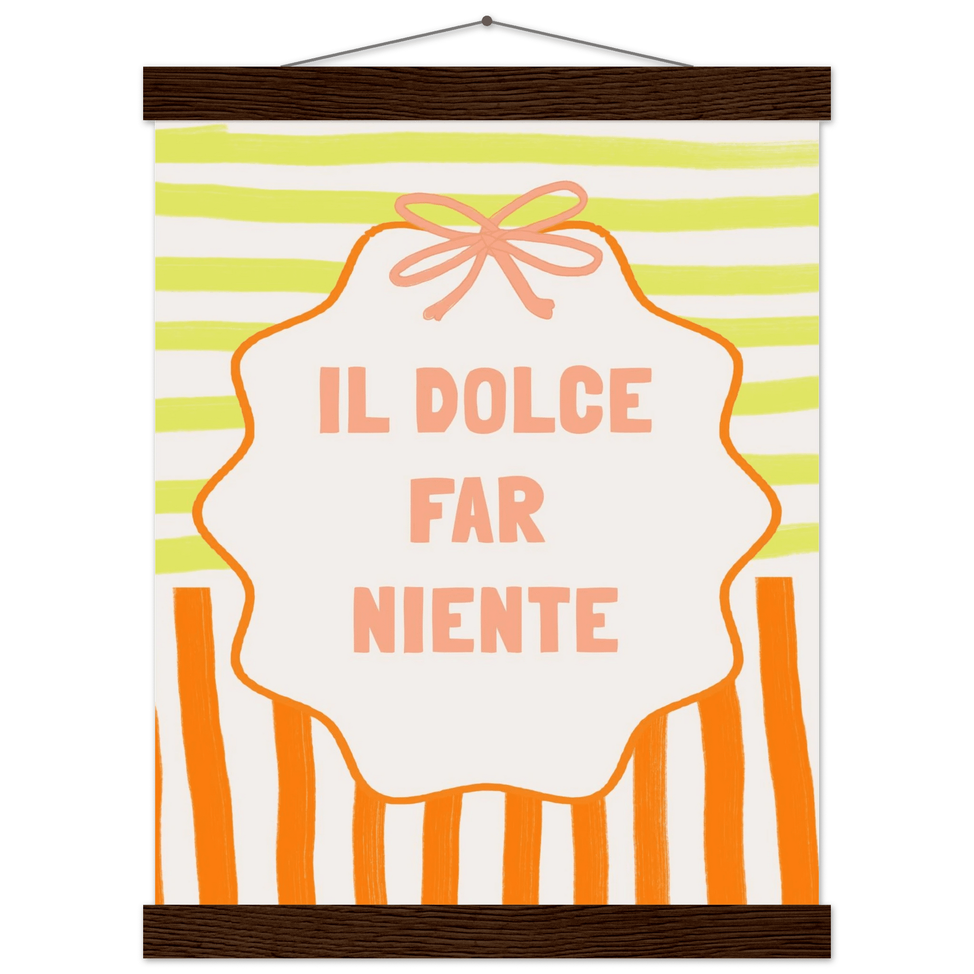 Il Dolce Far Niente Italian Print | Coquette Stripe Wall Art - Evergreen Posters