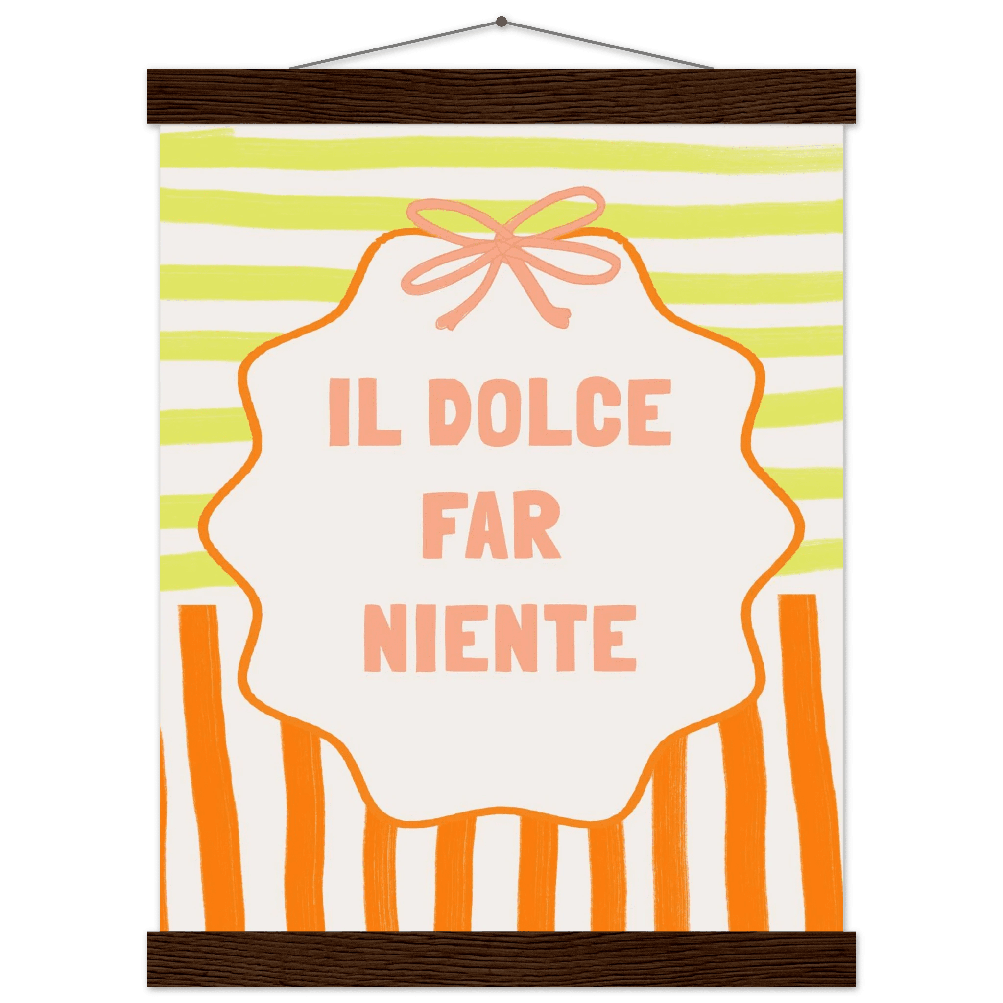 Il Dolce Far Niente Italian Print | Coquette Stripe Wall Art - Evergreen Posters