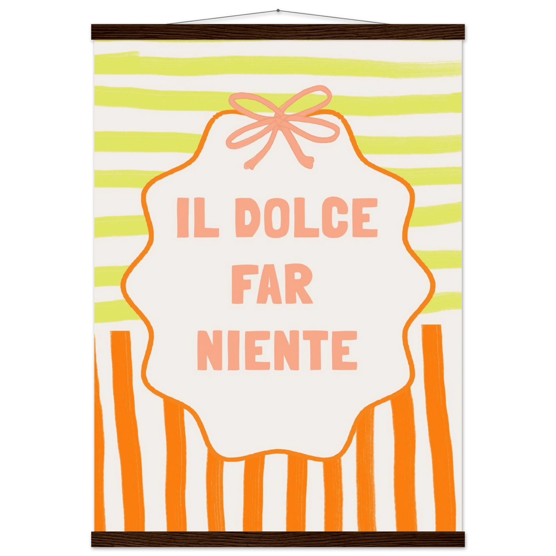 Il Dolce Far Niente Italian Print | Coquette Stripe Wall Art - Evergreen Posters