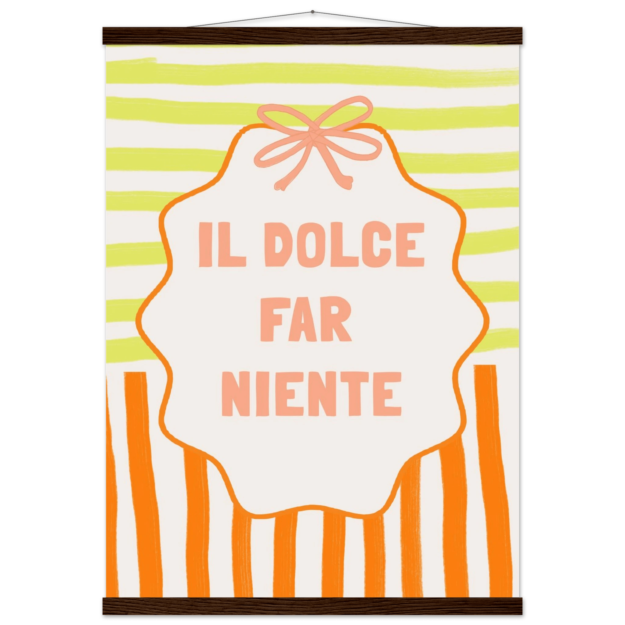 Il Dolce Far Niente Italian Print | Coquette Stripe Wall Art - Evergreen Posters