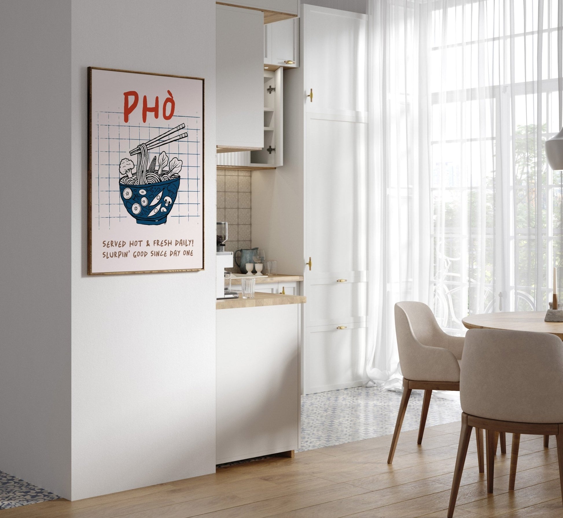 Pho Poster – Slurpin’ Good Vietnamese Kitchen Wall Art Print (Digital & Printed Options) - Evergreen Posters
