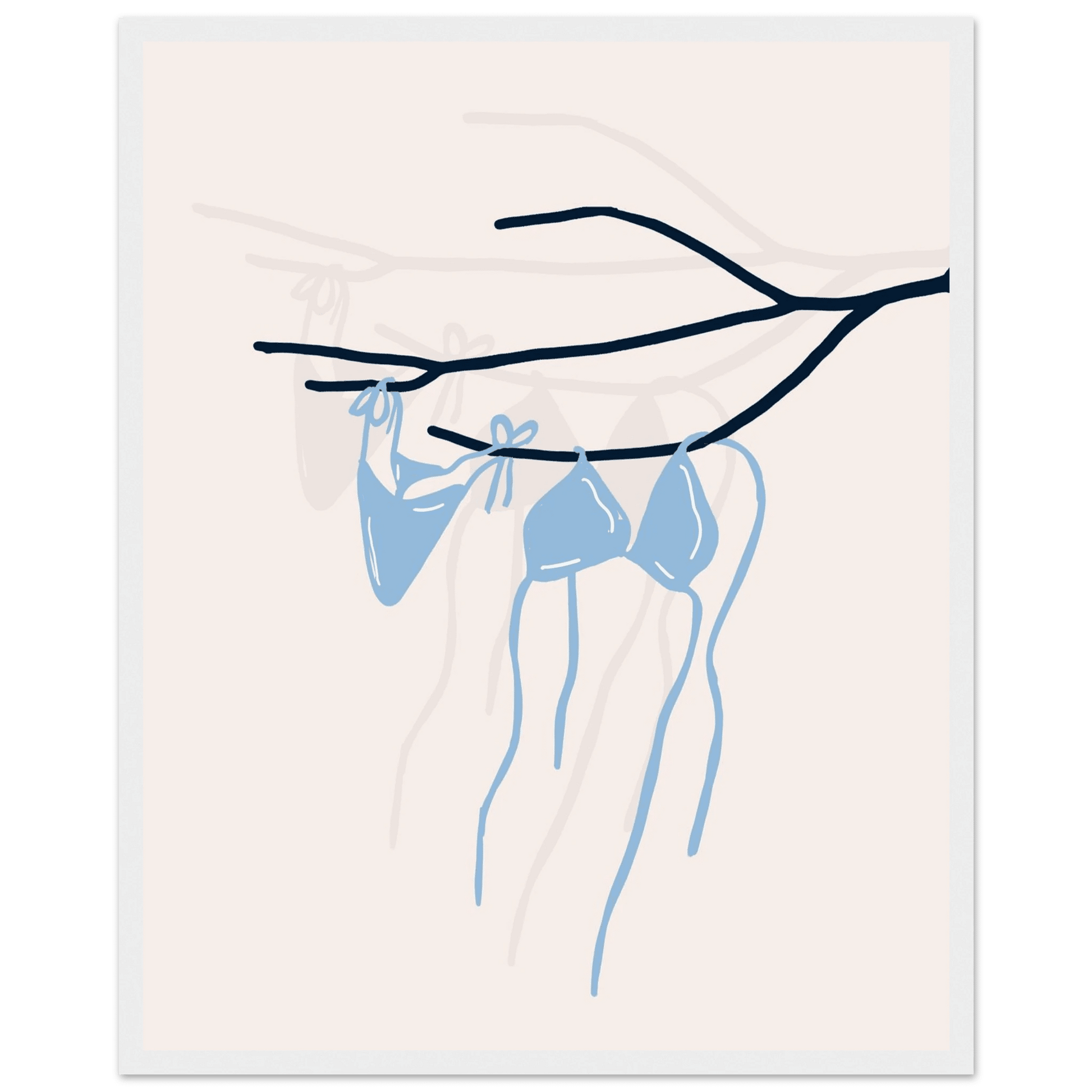 Coastal Bikini Line Art Poster – Minimalist Beach Wall Art Print - Evergreen Posters