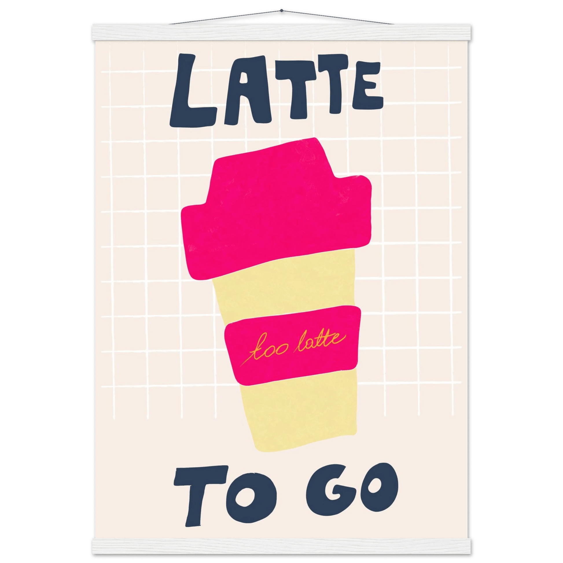 Latte To Go Poster – Playful Coffee Kitchen Wall Art Print (Digital & Printed Options) - Evergreen Posters