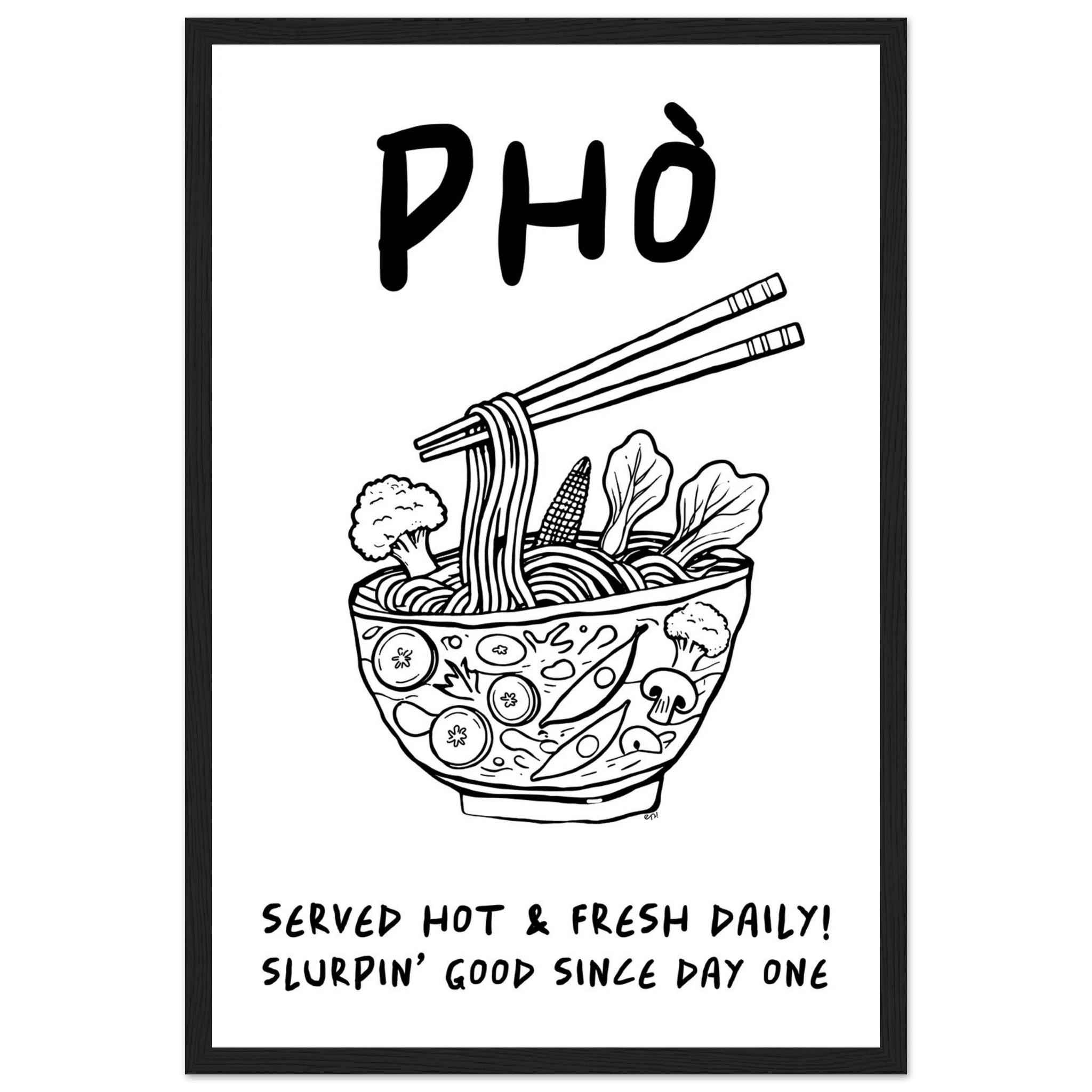 Pho Poster – Funny Vietnamese Kitchen Wall Art Print (Digital & Printed Options) - Evergreen Posters