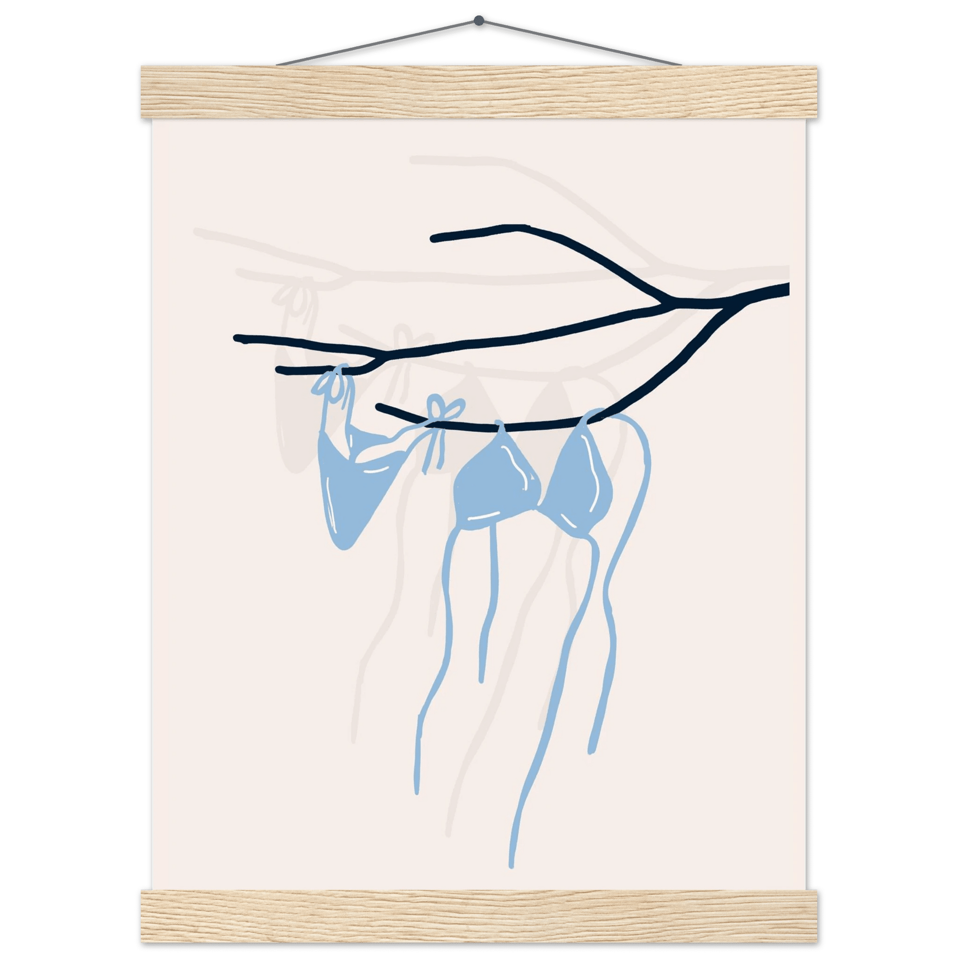 Coastal Bikini Line Art Poster – Minimalist Beach Wall Art Print - Evergreen Posters