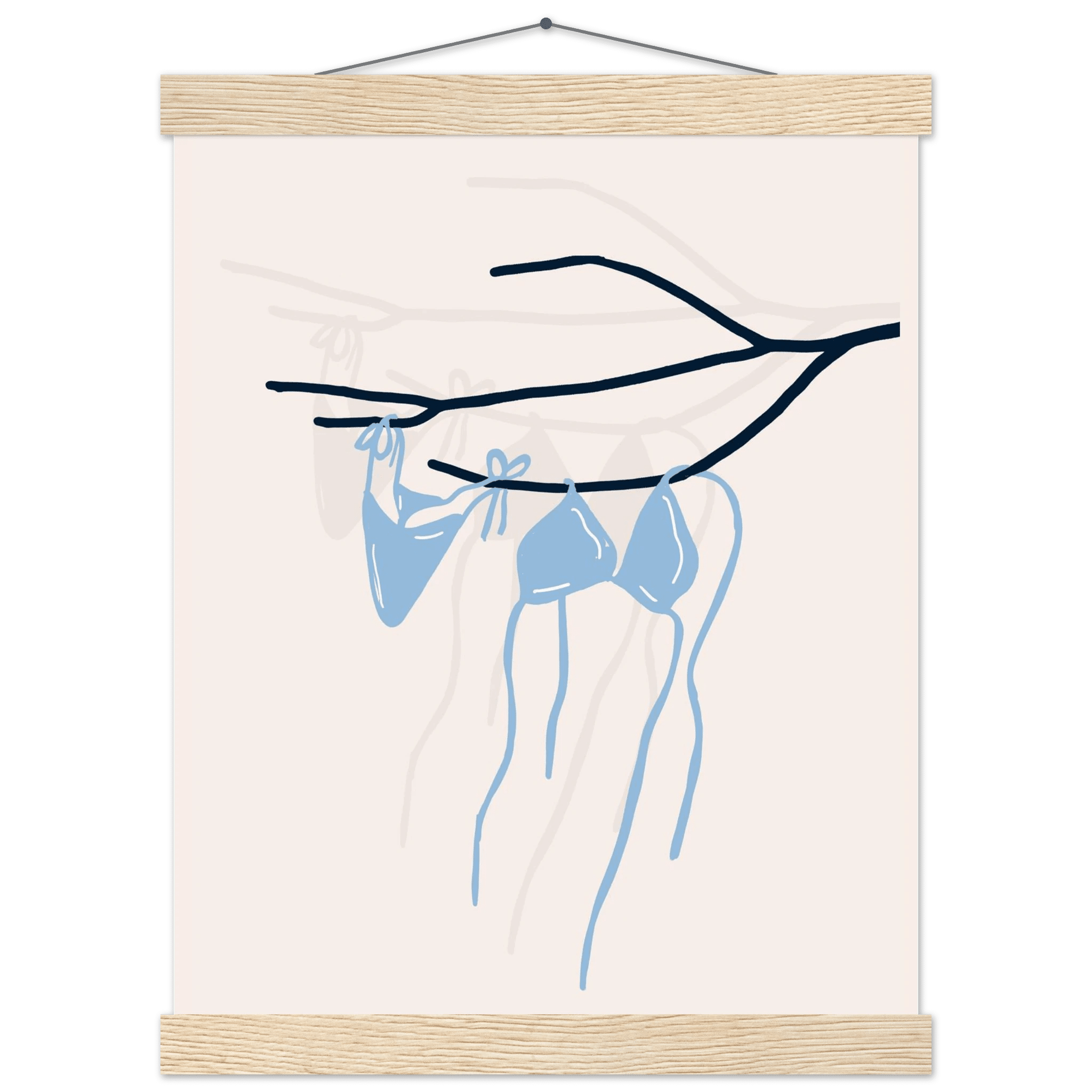 Coastal Bikini Line Art Poster – Minimalist Beach Wall Art Print - Evergreen Posters