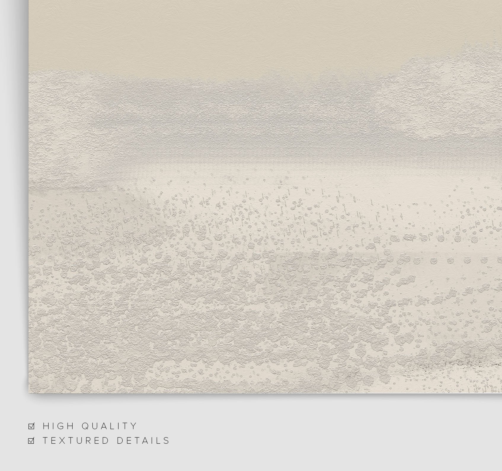 Misty Abstract Poster | Beige & Grey Textured Wall Art | Minimalist Square Print - Evergreen Posters