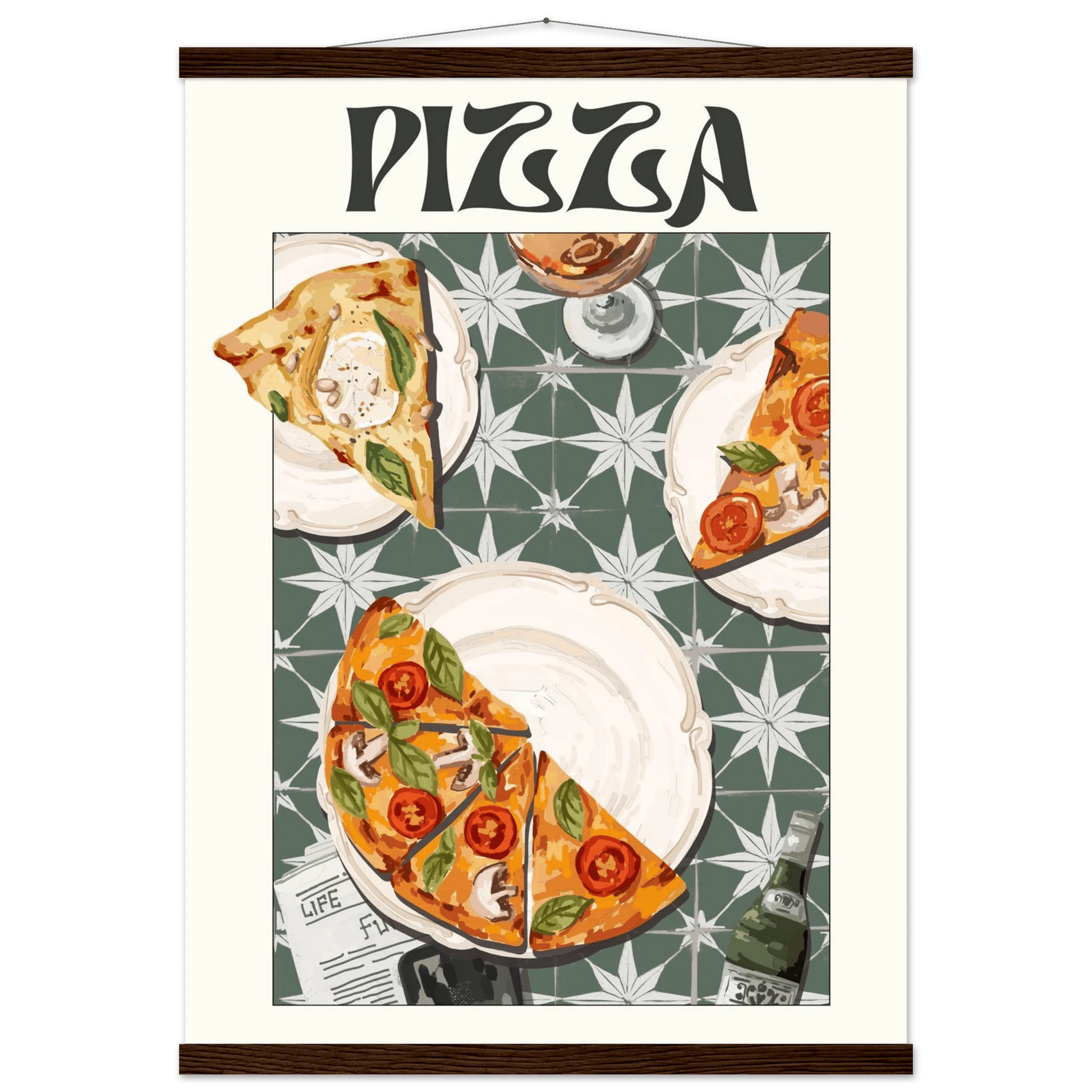 Pizza Poster – Playful Italian Kitchen Wall Art Print (Digital & Printed Options) - Evergreen Posters