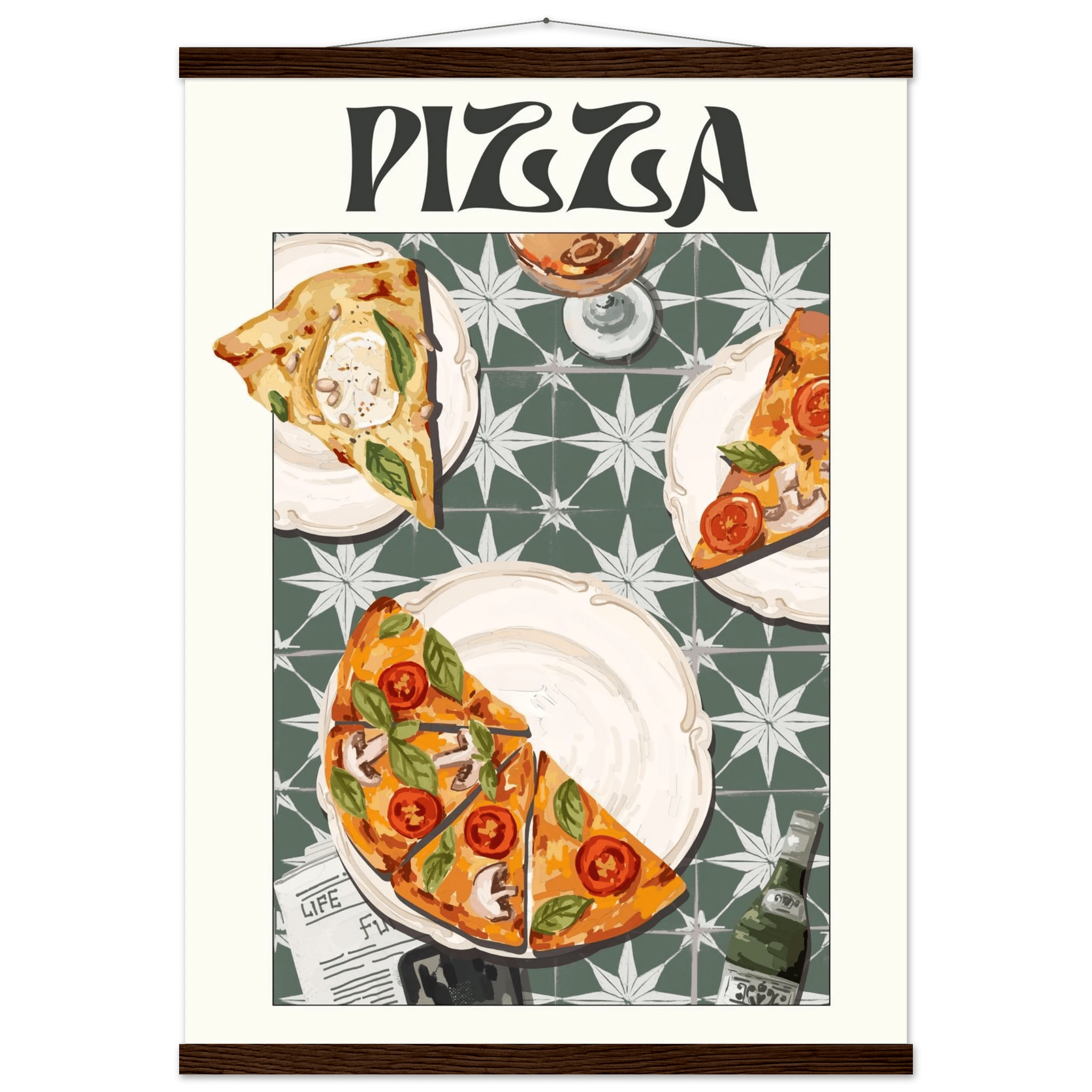 Pizza Poster – Playful Italian Kitchen Wall Art Print (Digital & Printed Options) - Evergreen Posters