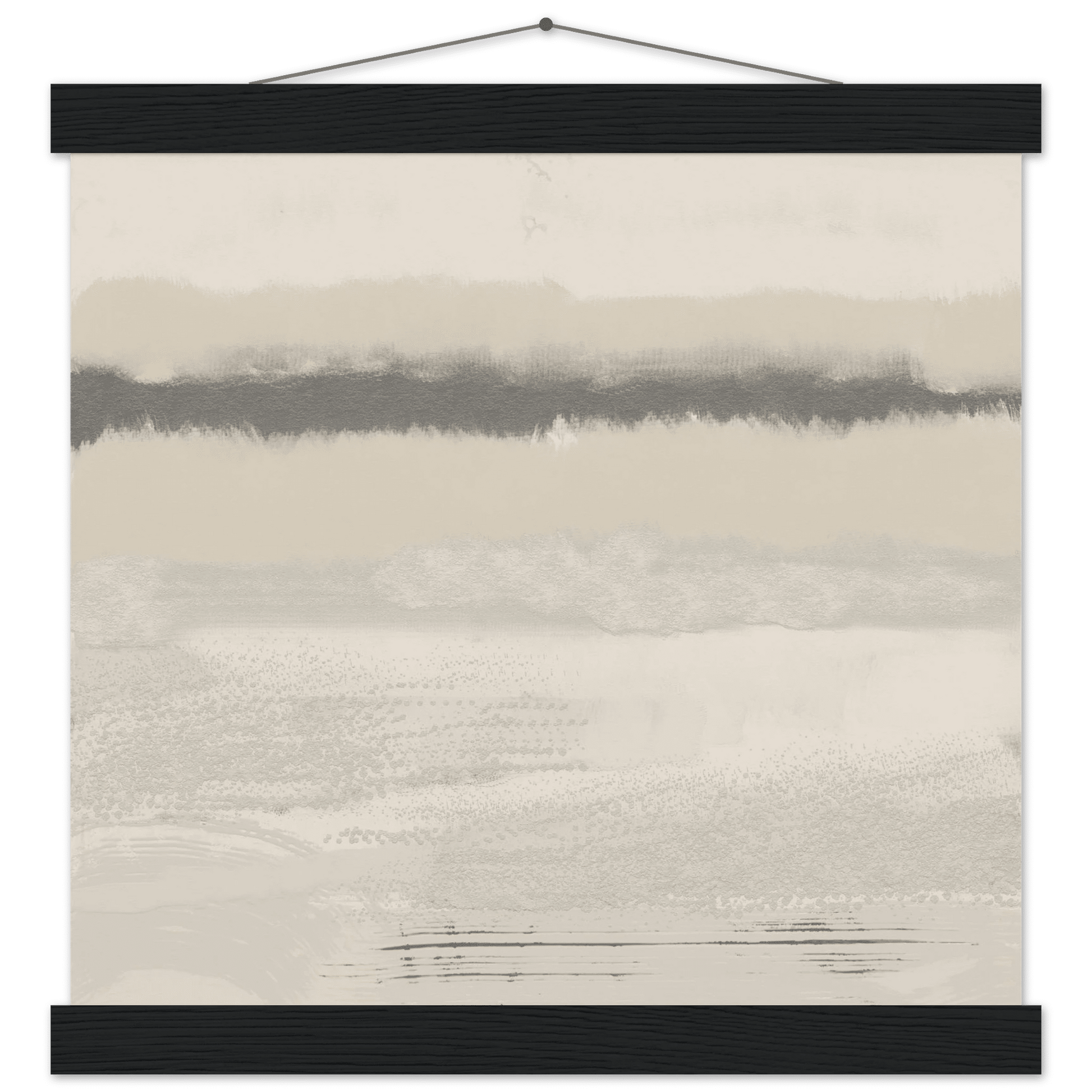 Misty Abstract Poster | Beige & Grey Textured Wall Art | Minimalist Square Print - Evergreen Posters