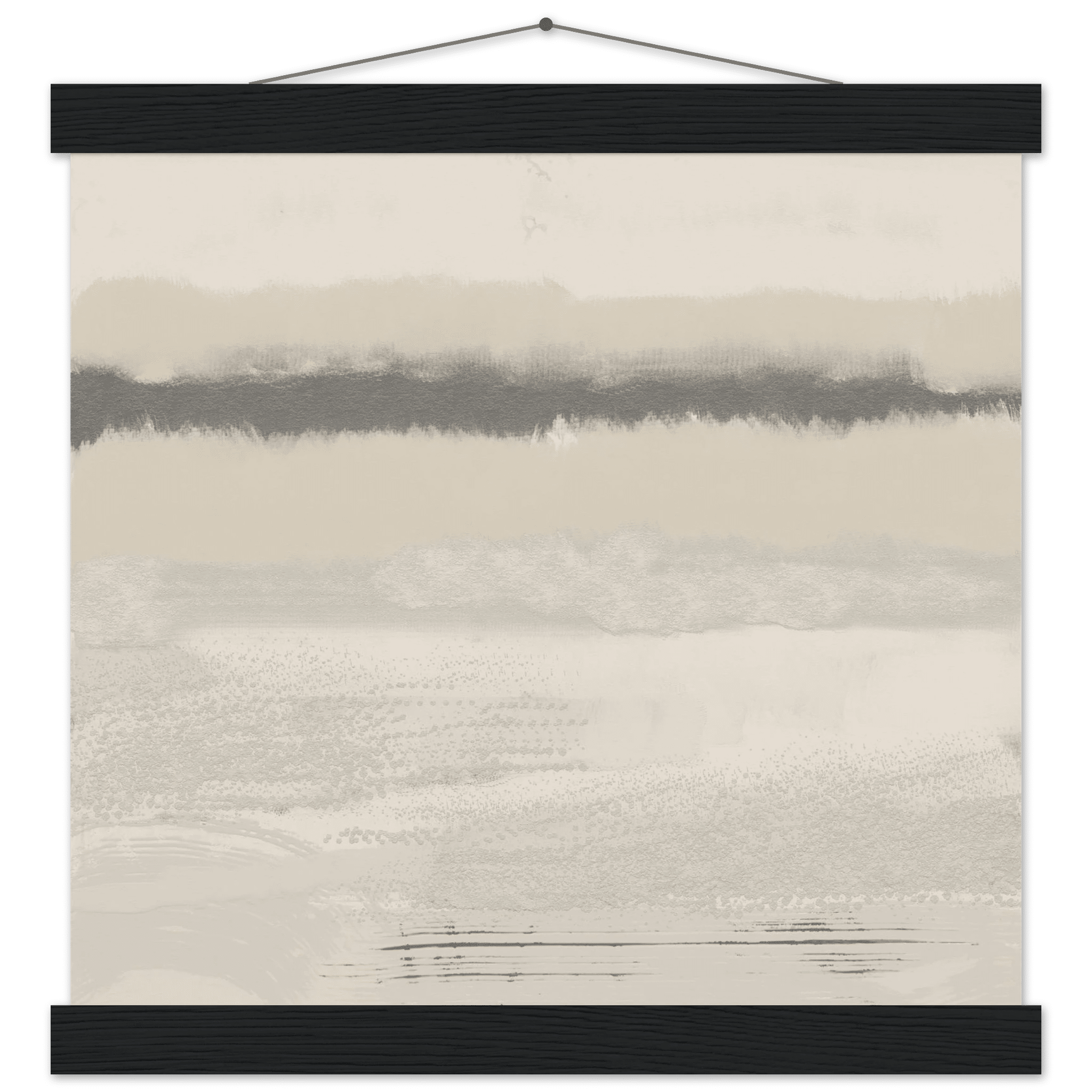 Misty Abstract Poster | Beige & Grey Textured Wall Art | Minimalist Square Print - Evergreen Posters