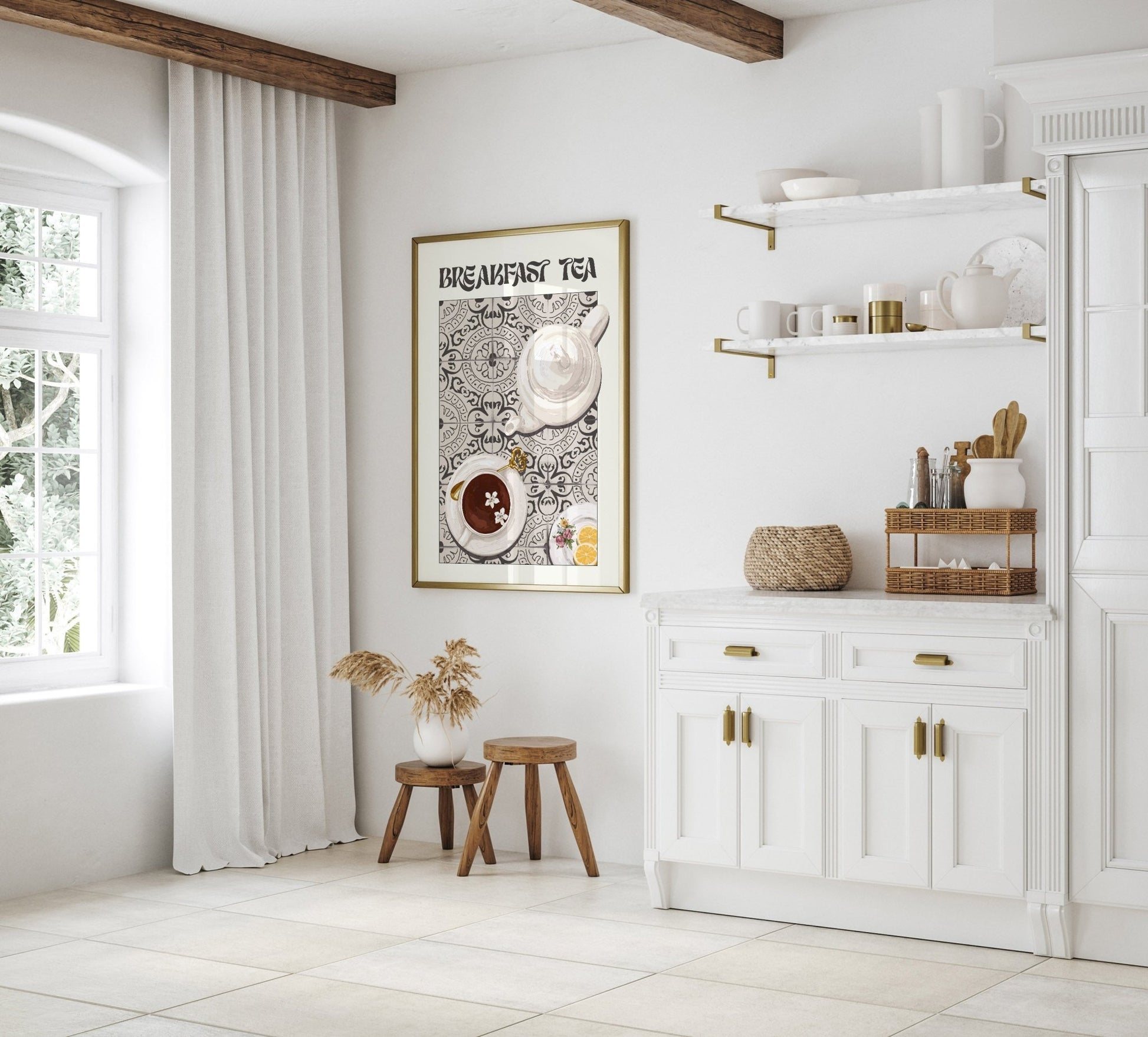 Breakfast Tea Poster – Cozy Kitchen Wall Art Print (Digital & Printed Options) - Evergreen Posters