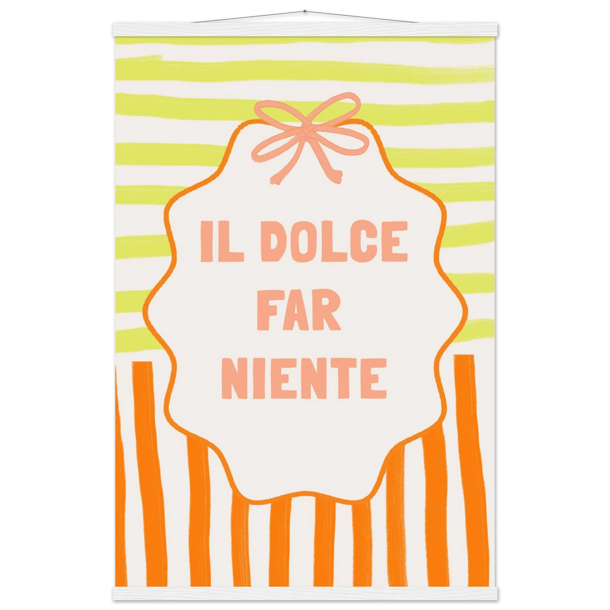 Il Dolce Far Niente Italian Print | Coquette Stripe Wall Art - Evergreen Posters