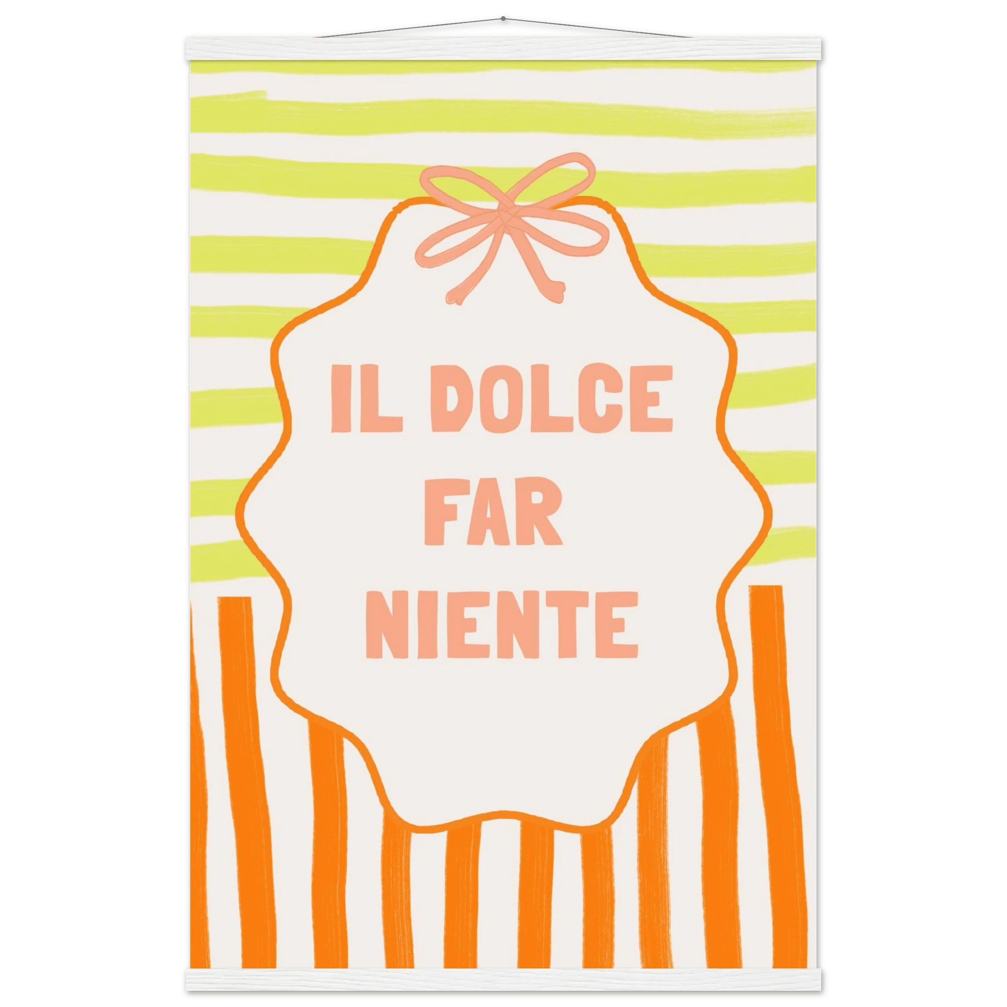 Il Dolce Far Niente Italian Print | Coquette Stripe Wall Art - Evergreen Posters