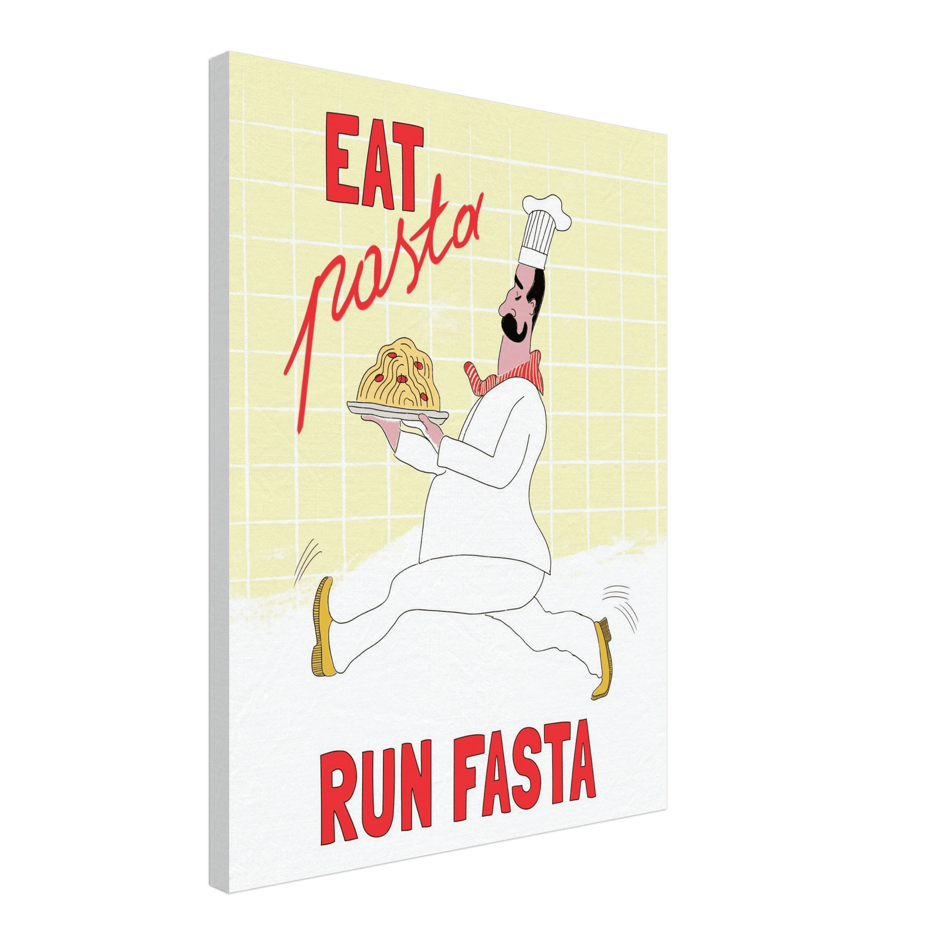 Eat Pasta Run Fasta Poster – Playful Kitchen Wall Art Print (Digital & Printed Options) - Evergreen Posters