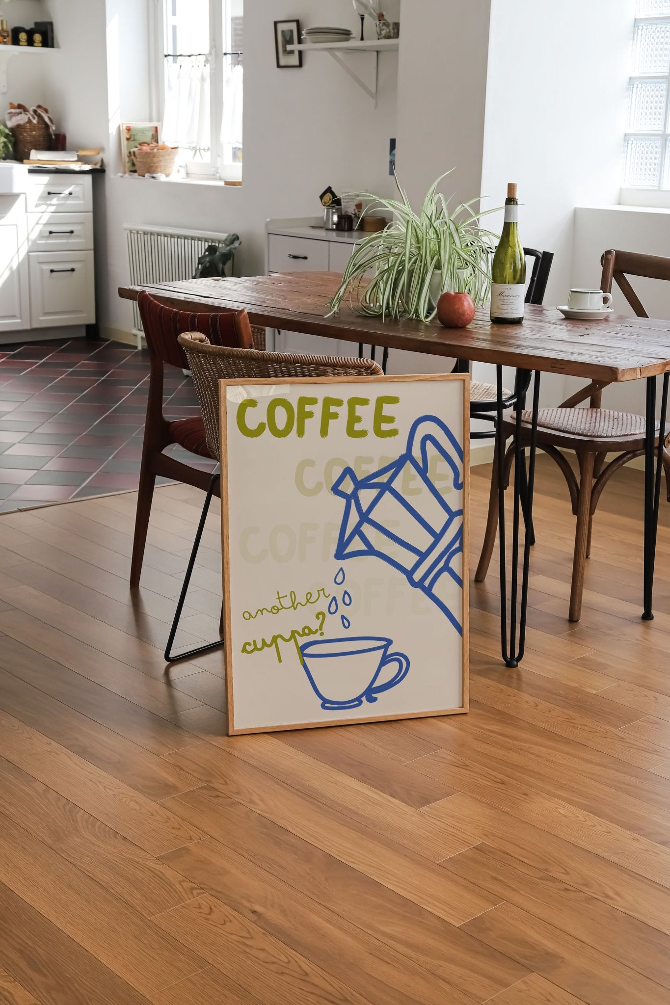 Coffee Print | Another Cuppa Moka Pot Wall Art | Kitchen Coffee Poster - Evergreen Posters