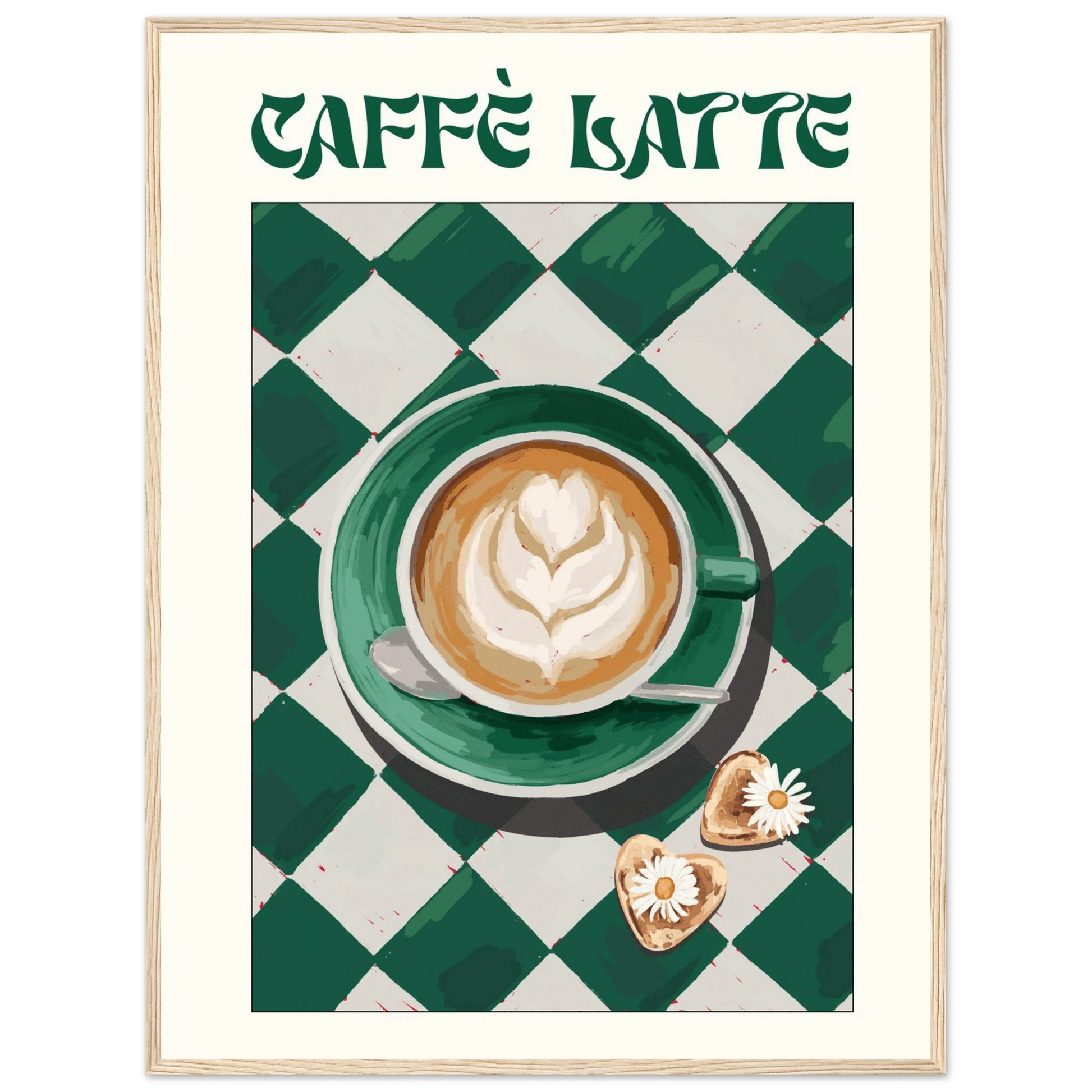 Caffè Latte Poster – Playful Coffee Kitchen Wall Art Print (Digital & Printed Options) - Evergreen Posters