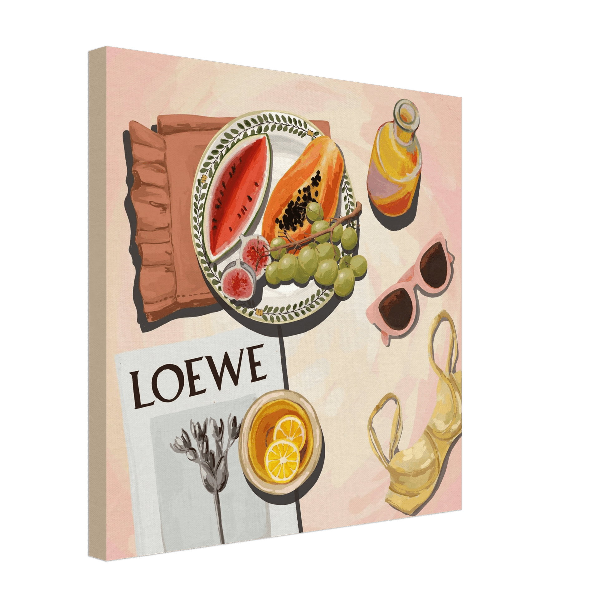 Loewe Summer Fruits Poster | Dopamine Decor Food Wall Art | Pastel Square Kitchen Print - Evergreen Posters - 26