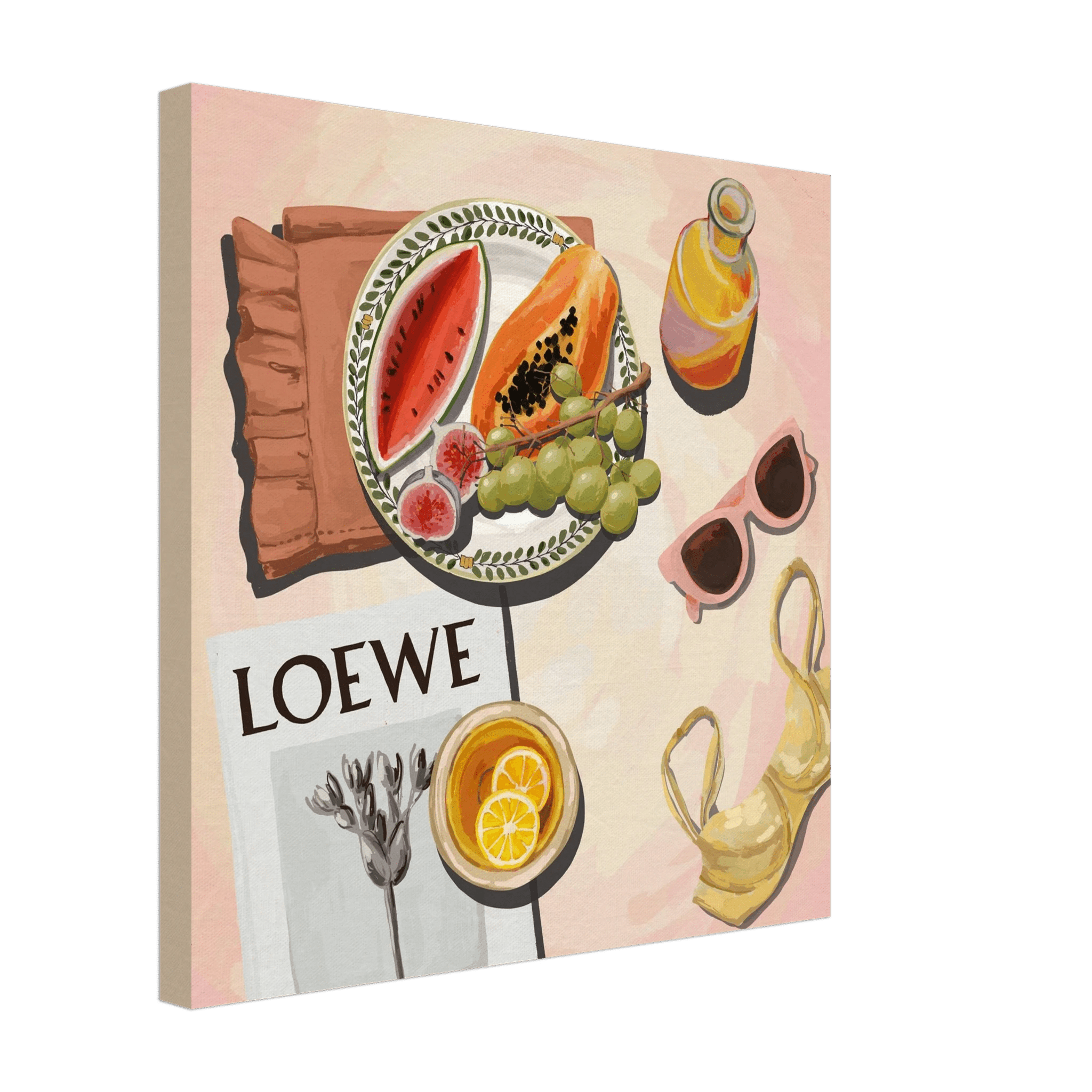 Loewe Summer Fruits Poster | Dopamine Decor Food Wall Art | Pastel Square Kitchen Print - Evergreen Posters - 26