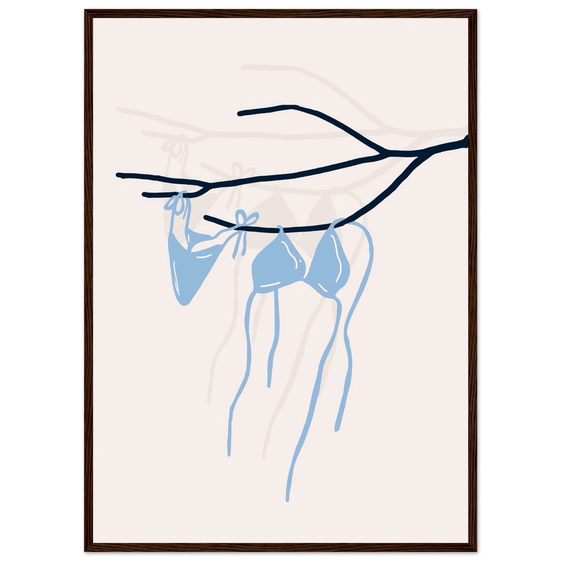 Coastal Bikini Line Art Poster – Minimalist Beach Wall Art Print - Evergreen Posters