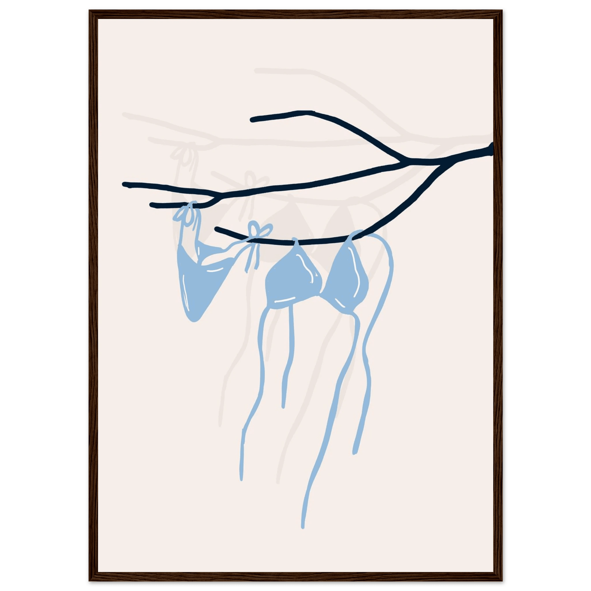 Coastal Bikini Line Art Poster – Minimalist Beach Wall Art Print - Evergreen Posters