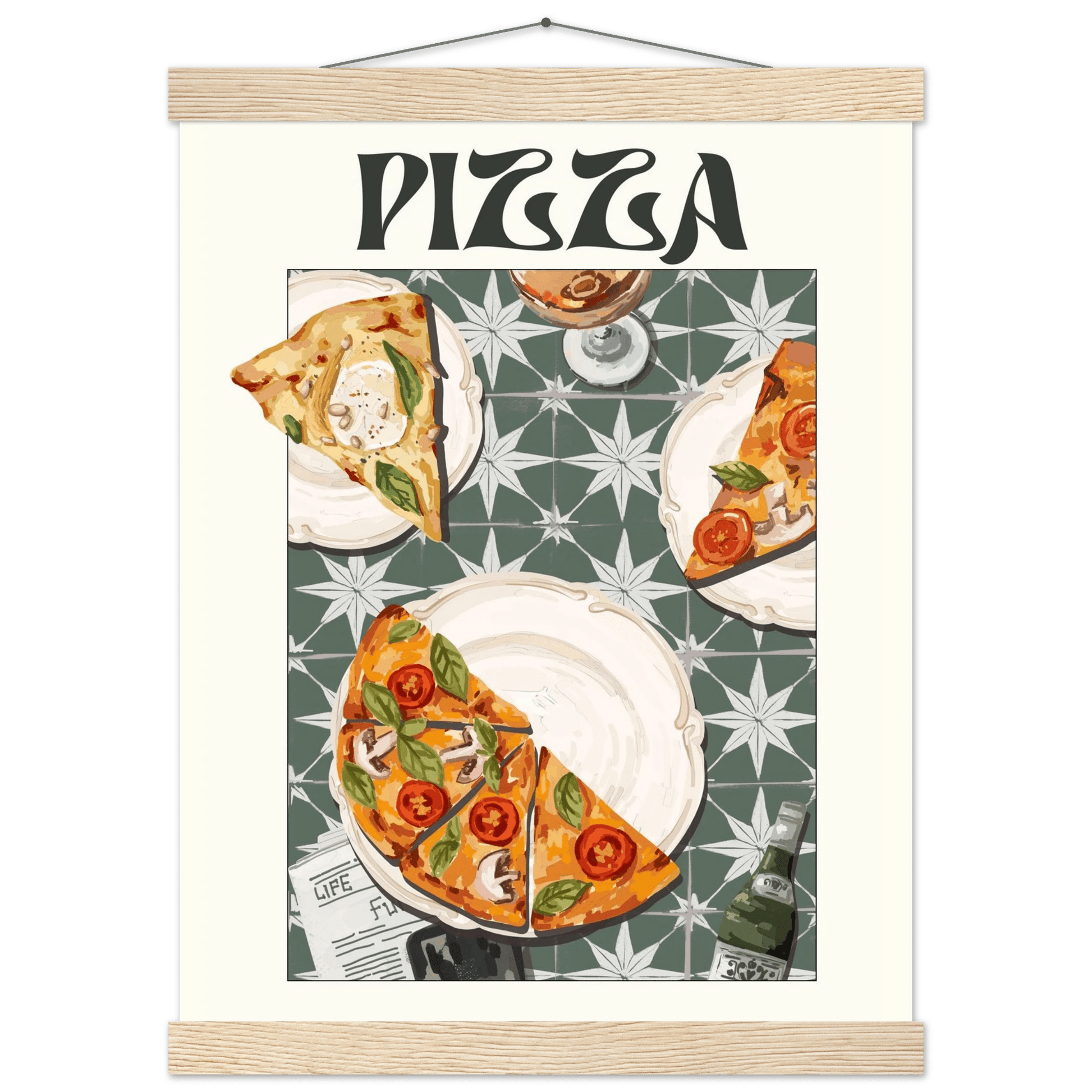 Pizza Poster – Playful Italian Kitchen Wall Art Print (Digital & Printed Options) - Evergreen Posters
