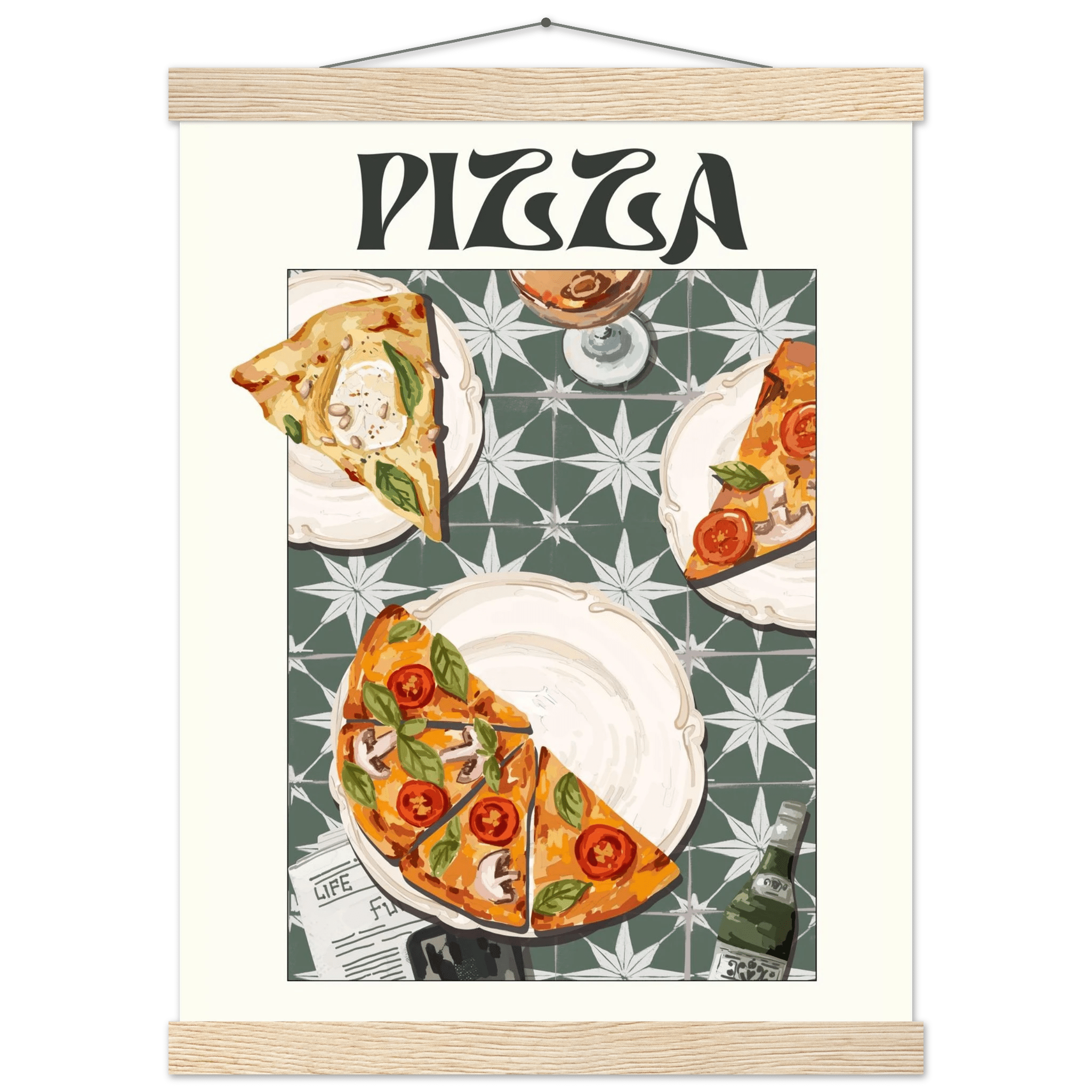 Pizza Poster – Playful Italian Kitchen Wall Art Print (Digital & Printed Options) - Evergreen Posters