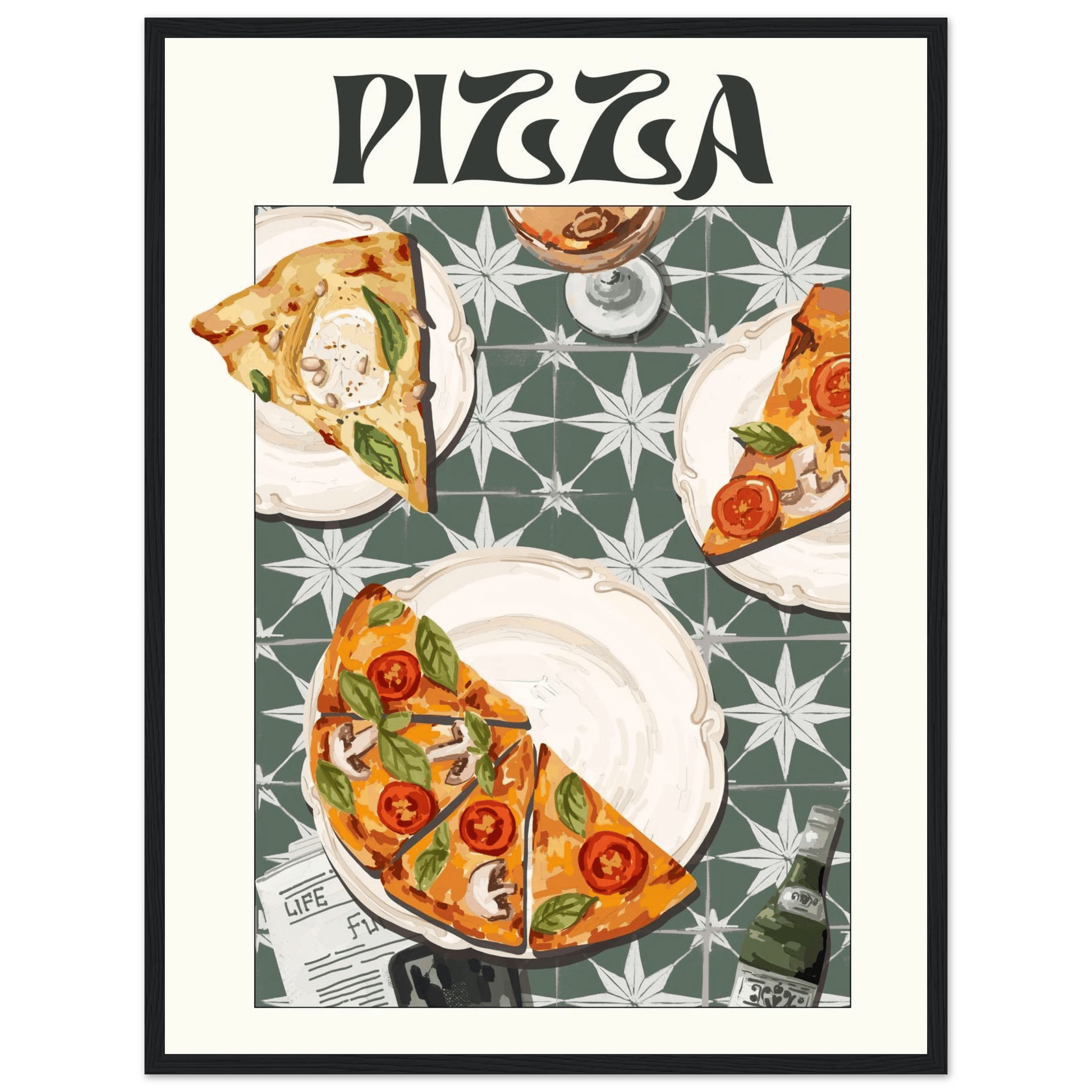 Pizza Poster – Playful Italian Kitchen Wall Art Print (Digital & Printed Options) - Evergreen Posters