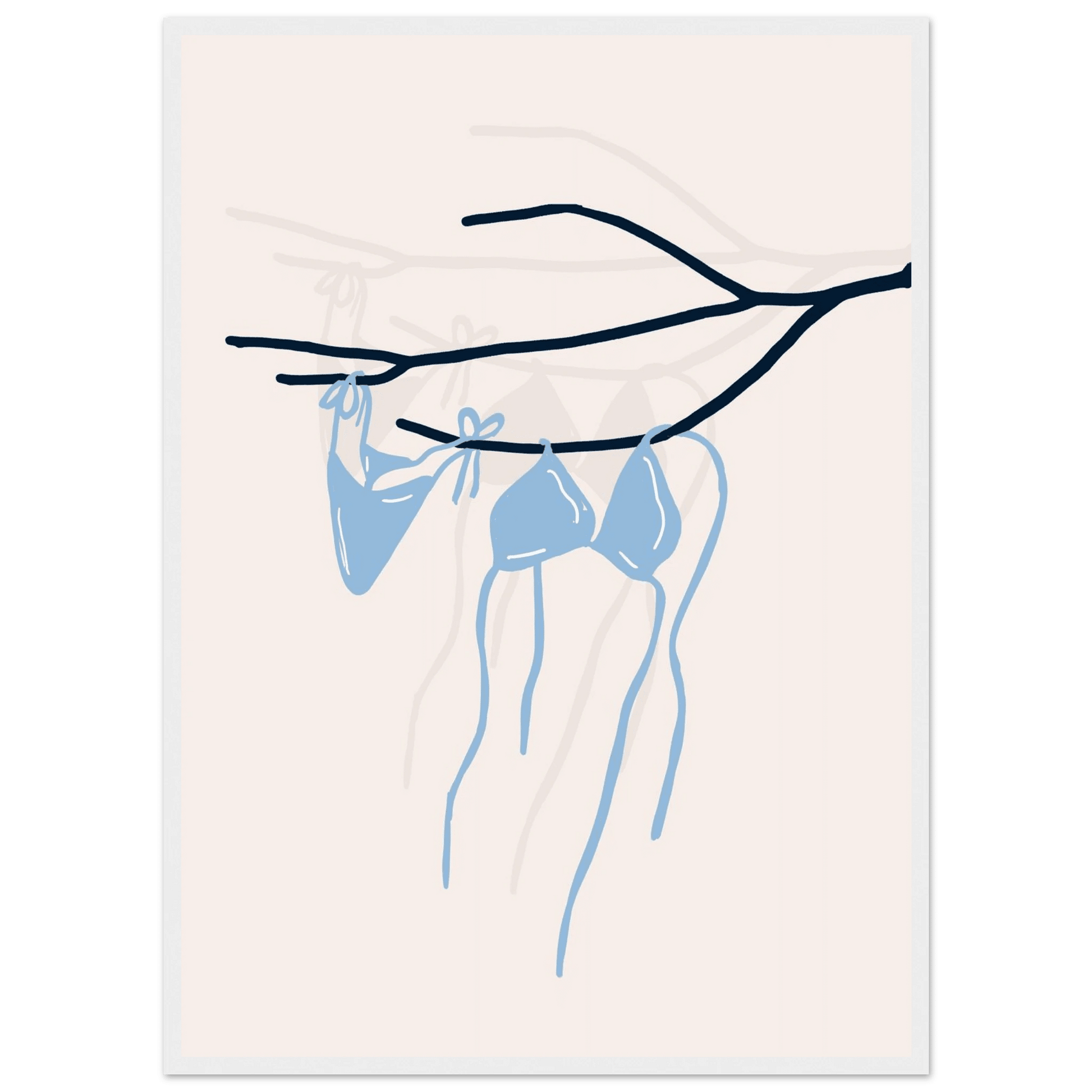 Coastal Bikini Line Art Poster – Minimalist Beach Wall Art Print - Evergreen Posters